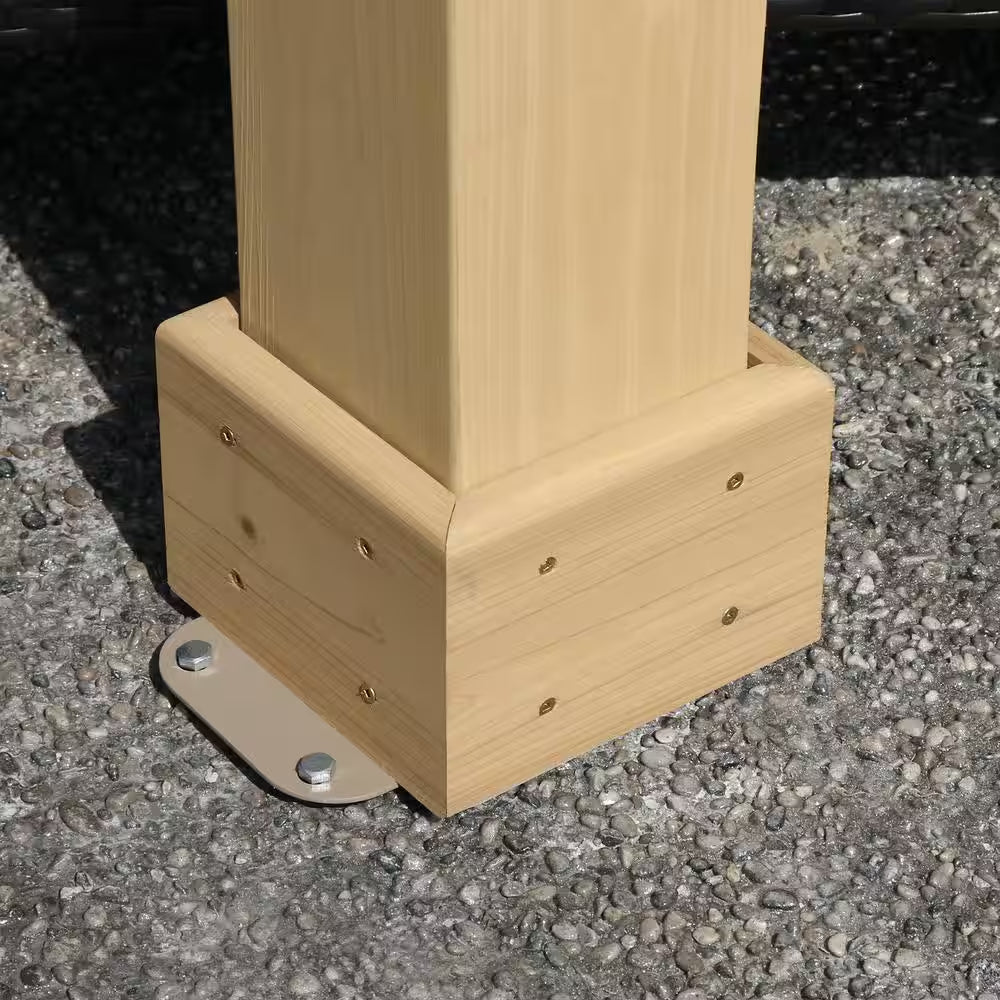 DIY Meridian 12 Ft. X 12 Ft. Cedar Wood Outdoor Gazebo Kit with Hardtop Metal Roof - Permanent Covered Patio Shade