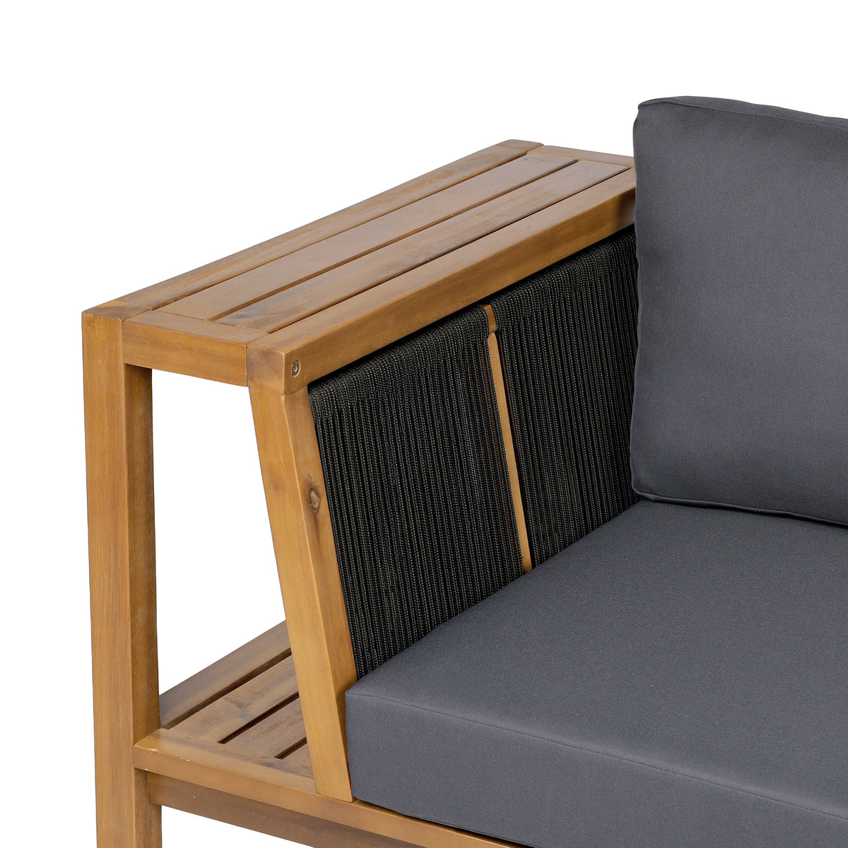 Teak Finish Acacia Wood Outdoor Daybed Sofa Set with