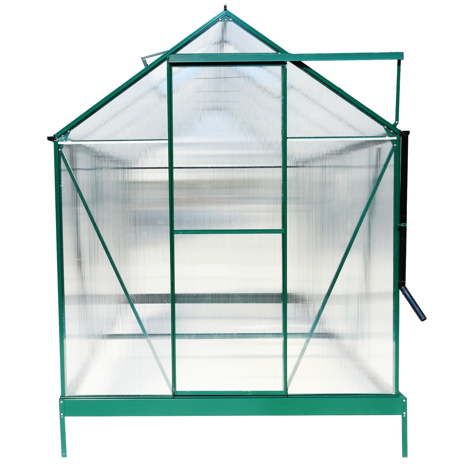 Polycarbonate house, Heavy Duty Outdoor Aluminum Walk-In House Kit With Rain Gutter, Vent And Door For Backyard Garden