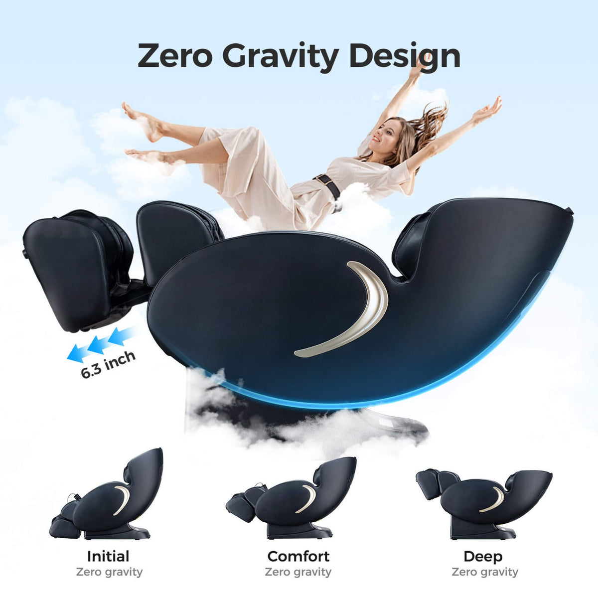 Bosscare Full Body 3D Zero Gravity Shiatsu Recliner Massage Chair With App