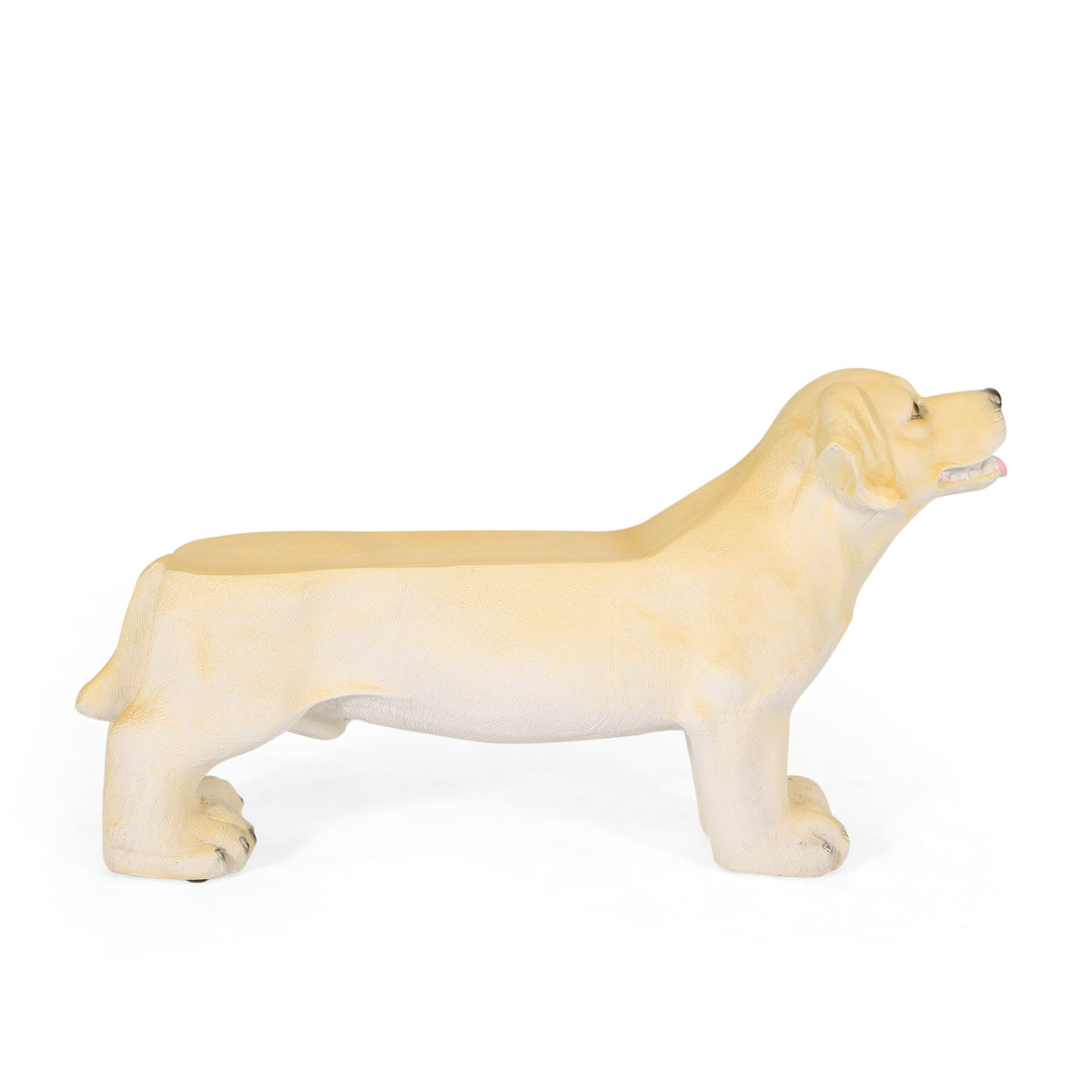 MGO Dog Bench with Labrador Design - Outdoor Light Brown
