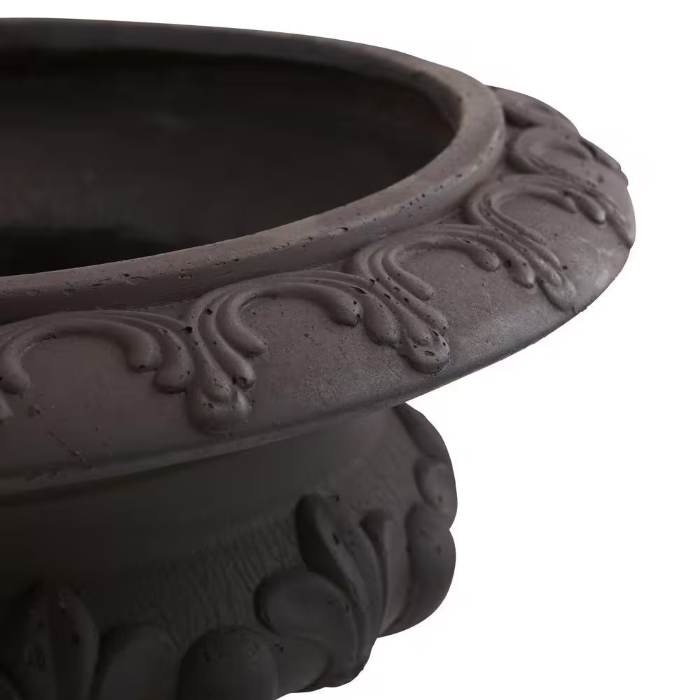 Indoor/Outdoor 12.5In. Tall Iron-Finished Decorative Urn