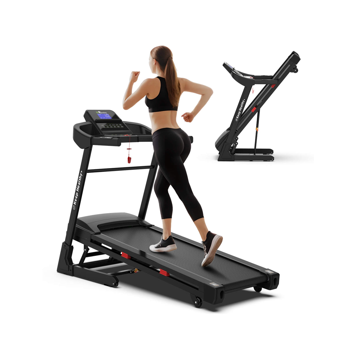 Compact 3.5HP Foldable Electric Treadmill With Bluetooth, LCD Display & 12 Pre-Set Running Programs