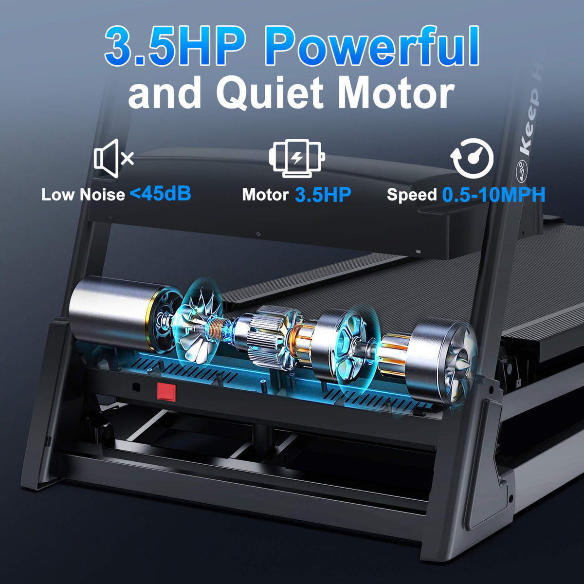 Compact 3.5HP Foldable Electric Treadmill With Bluetooth, LCD Display & 12 Pre-Set Running Programs