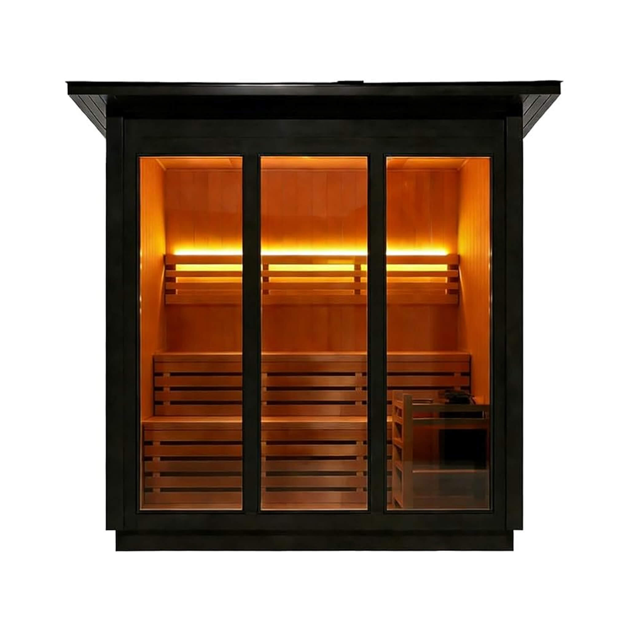 Custom 8-Person Luxury Spruce Outdoor Steam Sauna With Heater And Stones [Made-To-Order] (SAK51642)