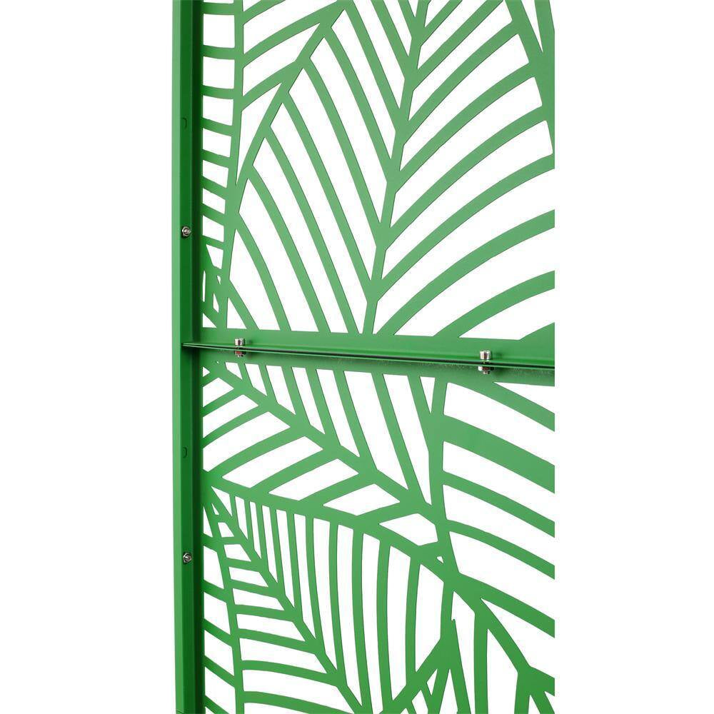 6.3 Ft. X 4 Ft. Green Outdoor Steel Decorative Privacy Screen, Indoor Metal Privacy Fence Panel