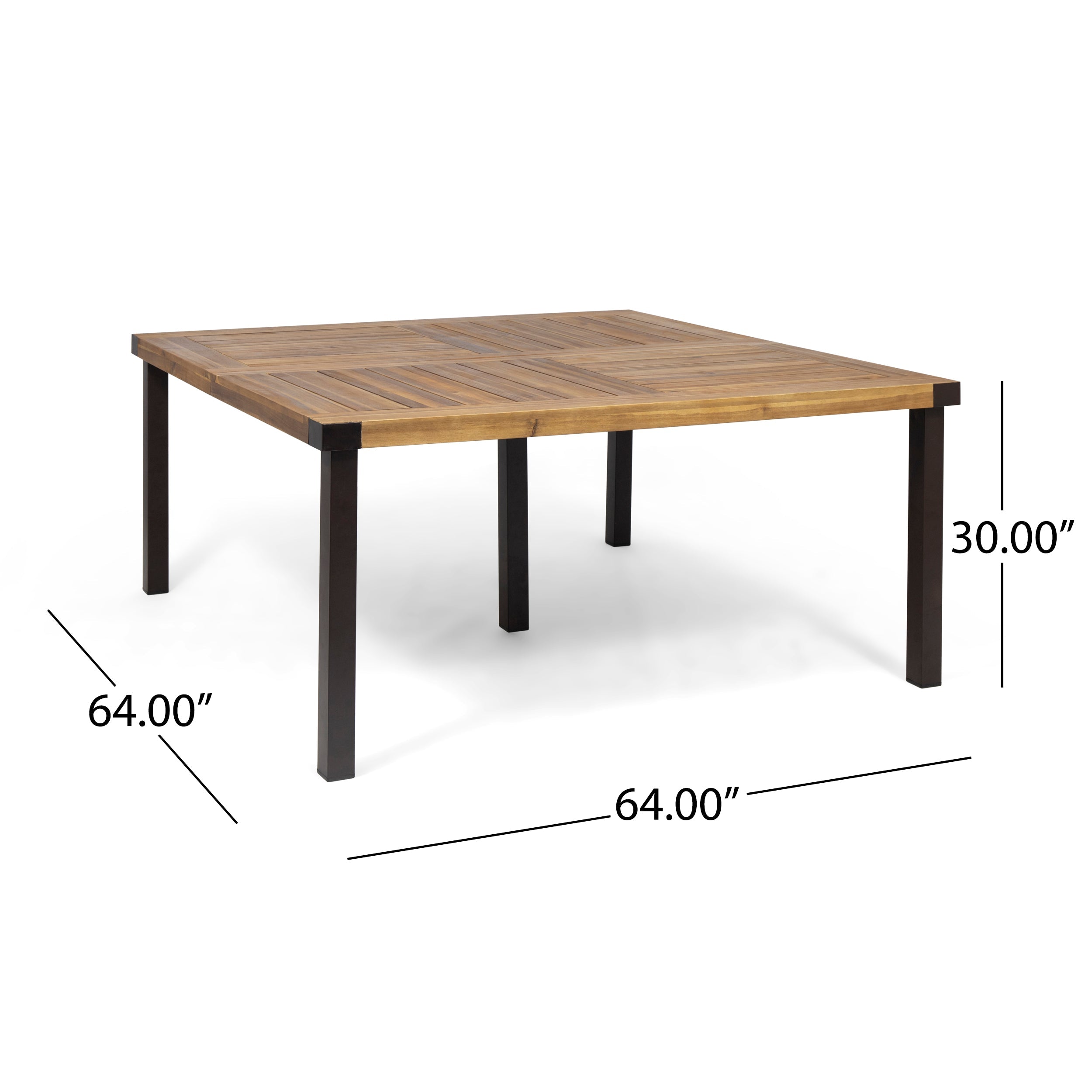 9 PCS Outdoor Dining Set with 64" Solid Wood Table and Chairs