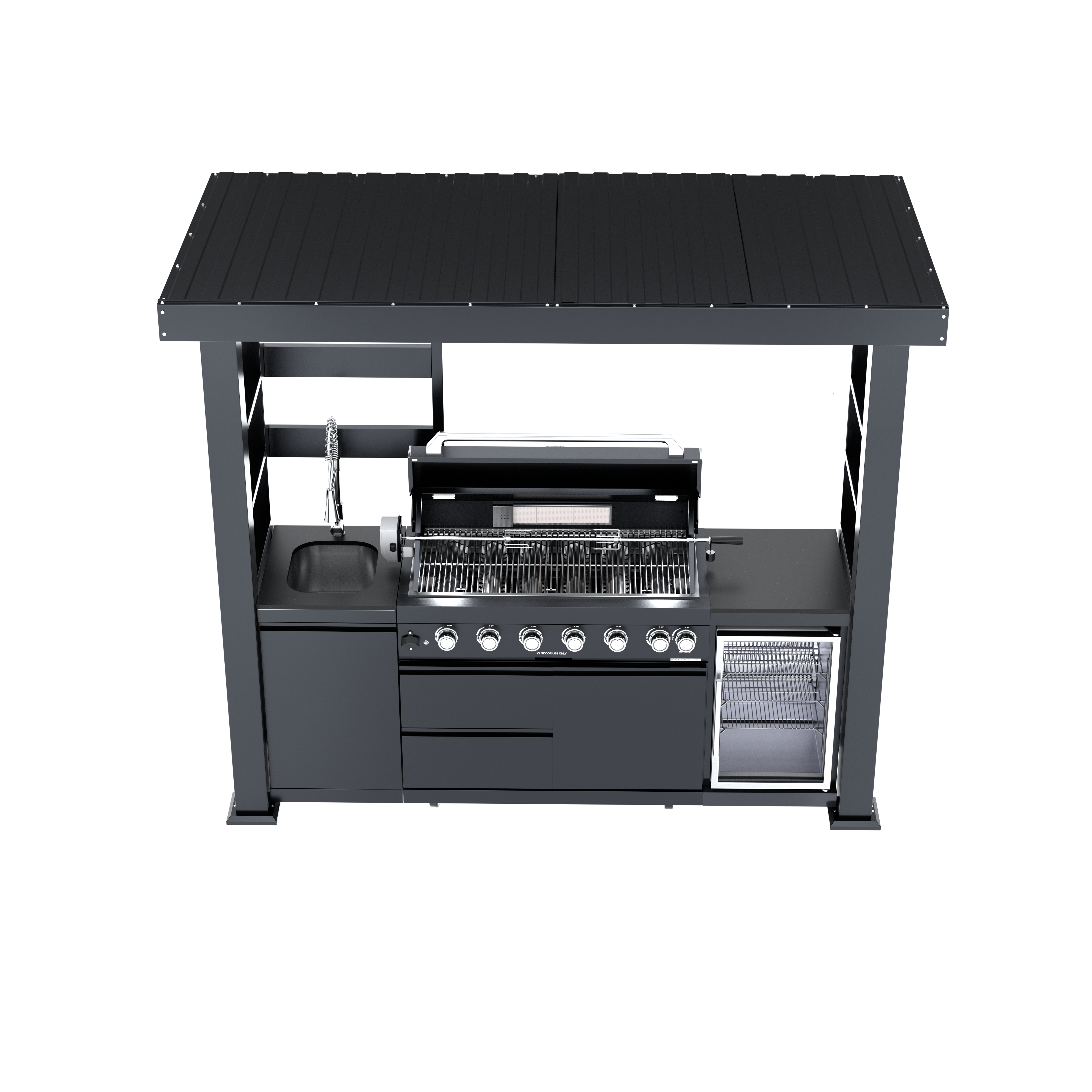 94-Inch 6-Burner Deluxe Stainless Steel Gas Outdoor Kitchen Grill