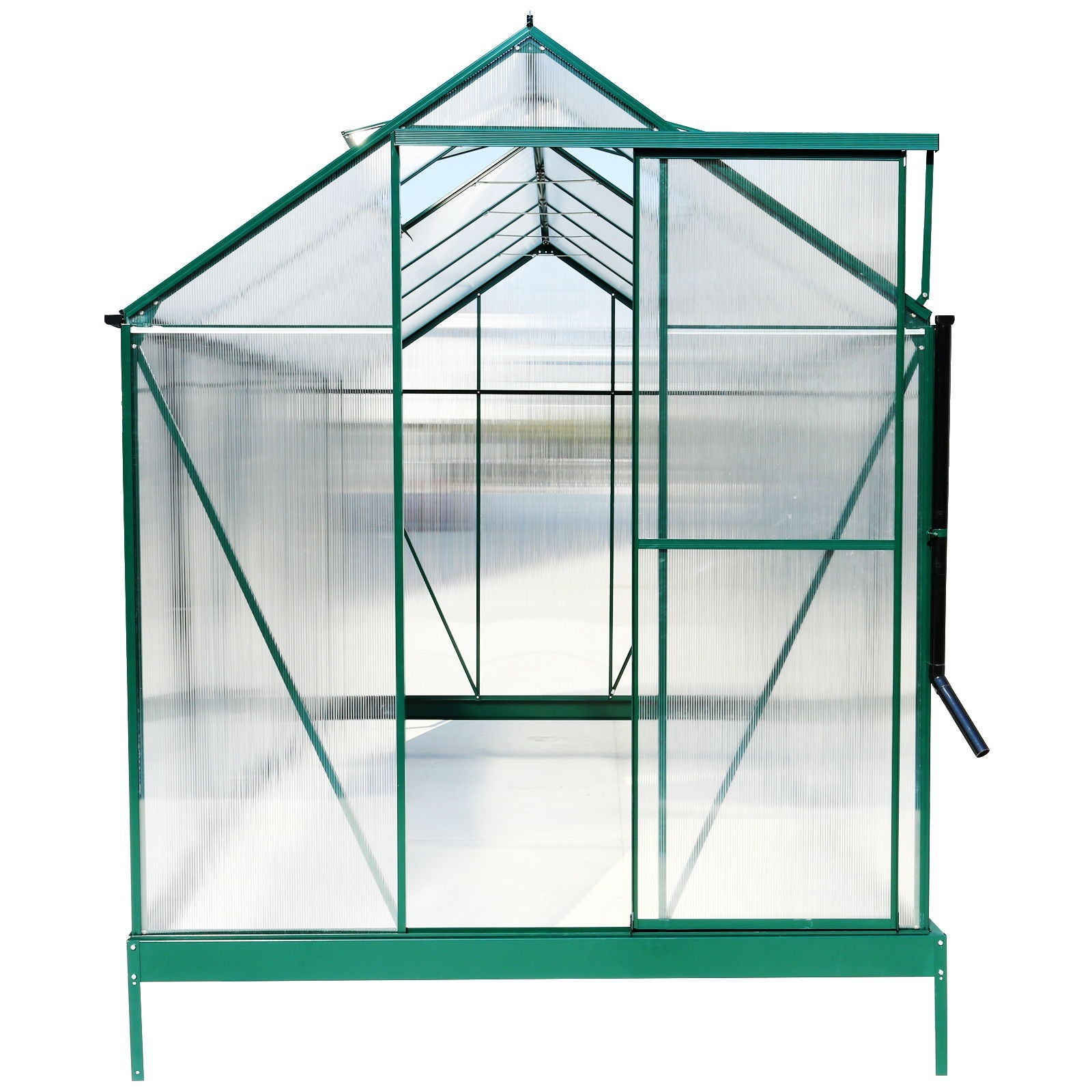 Polycarbonate house, Heavy Duty Outdoor Aluminum Walk-In House Kit With Rain Gutter, Vent And Door For Backyard Garden