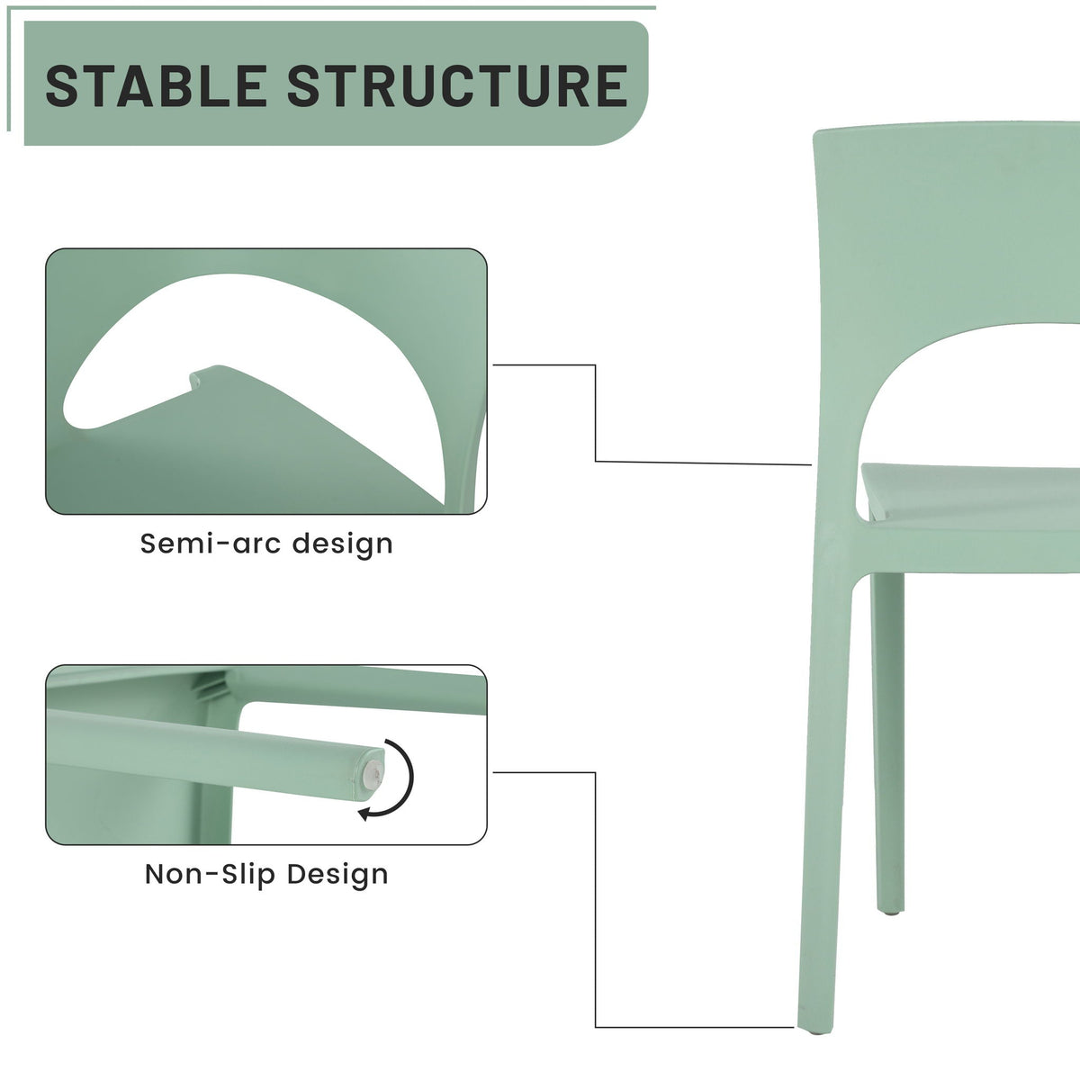Modern 4 Piece Outdoor Set with Folding Table - Green or Orange