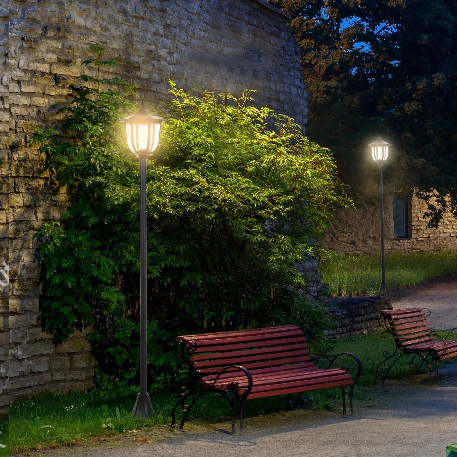 Solar Torch Lights Outdoor Garden 6 LED Water-Resist Auto