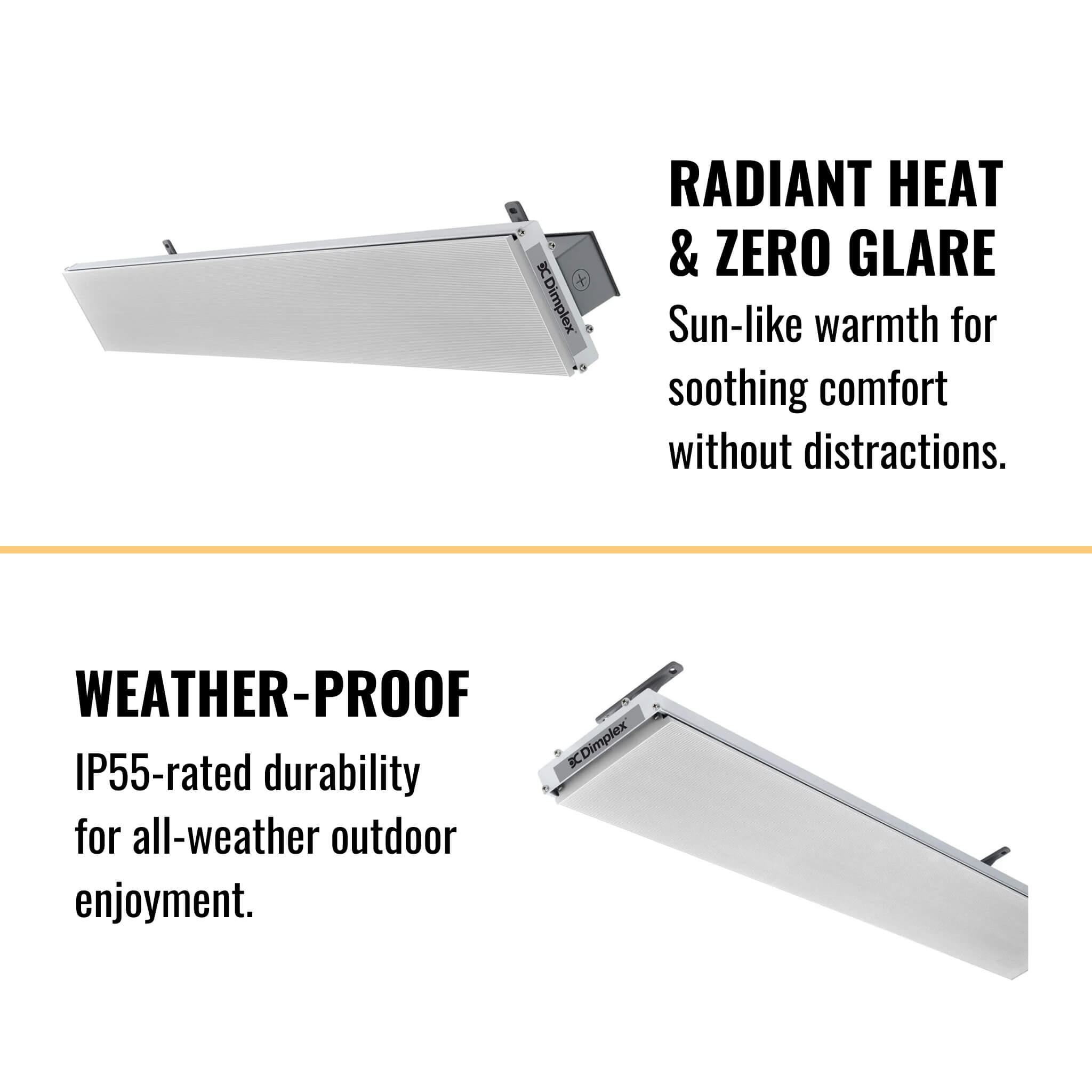 Dimplex DLW 70-Inch Noiseless Radiant Electric Heater For Outdoor And Indoor, 3200W