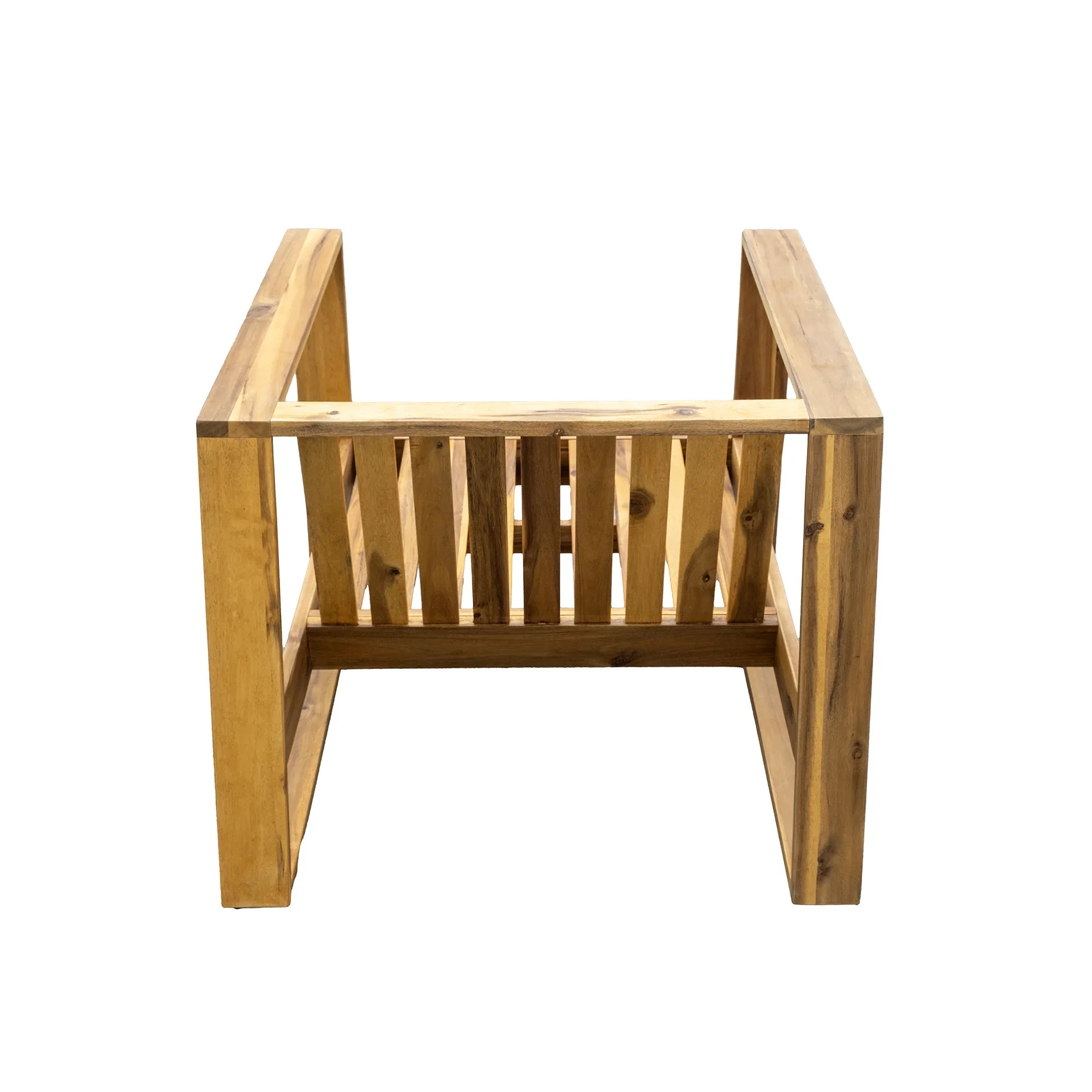 Acacia Wood Outdoor Lounge Set - Chair & Ottoman, Perfect for Patios,