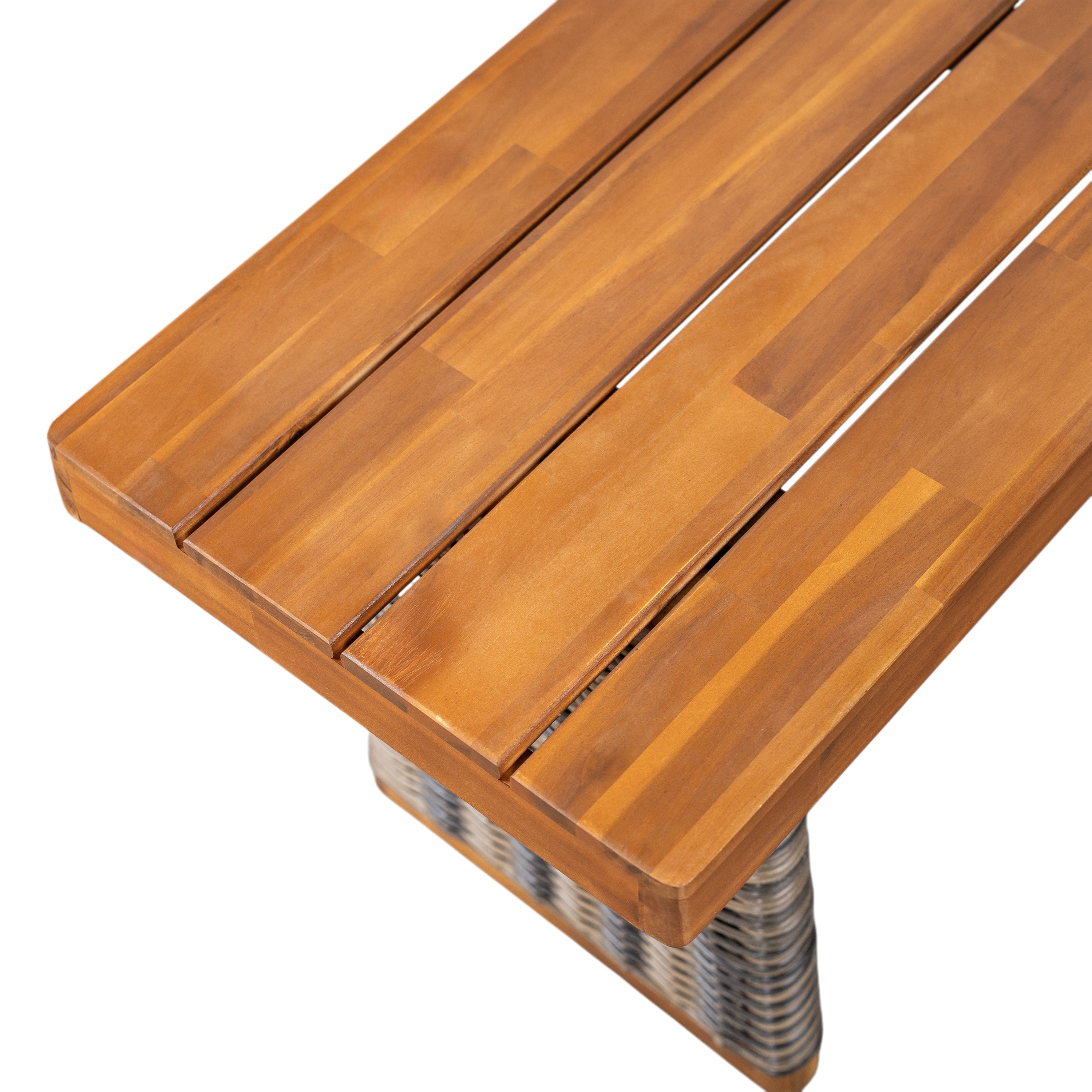Outdoor 1pcs Acacia Wood Bench, Teak Finish