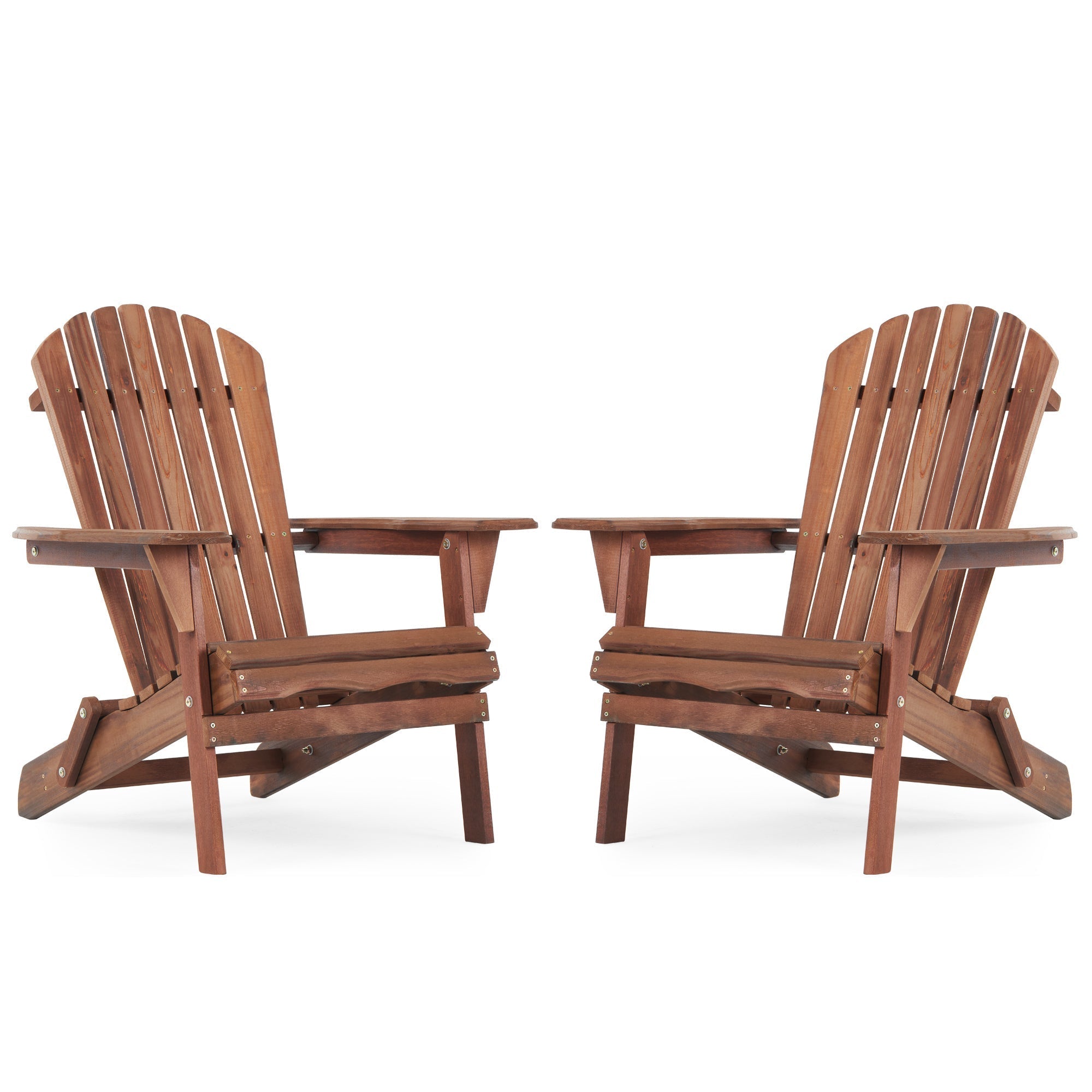 SoliWood Wooden Outdoor Folding Adirondack Chair Set of 2