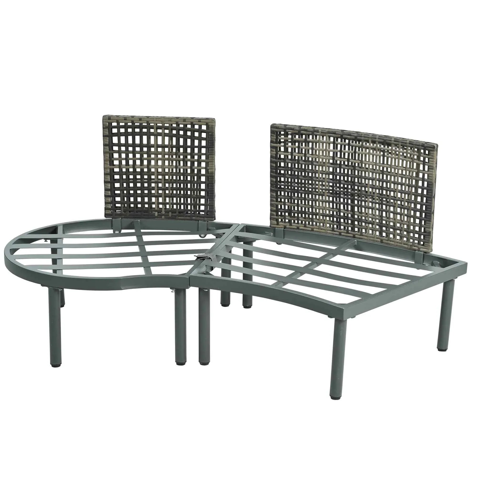 6-Piece Patio Sofa Furniture Set, Half Moon Outdoor Sectional Sofa