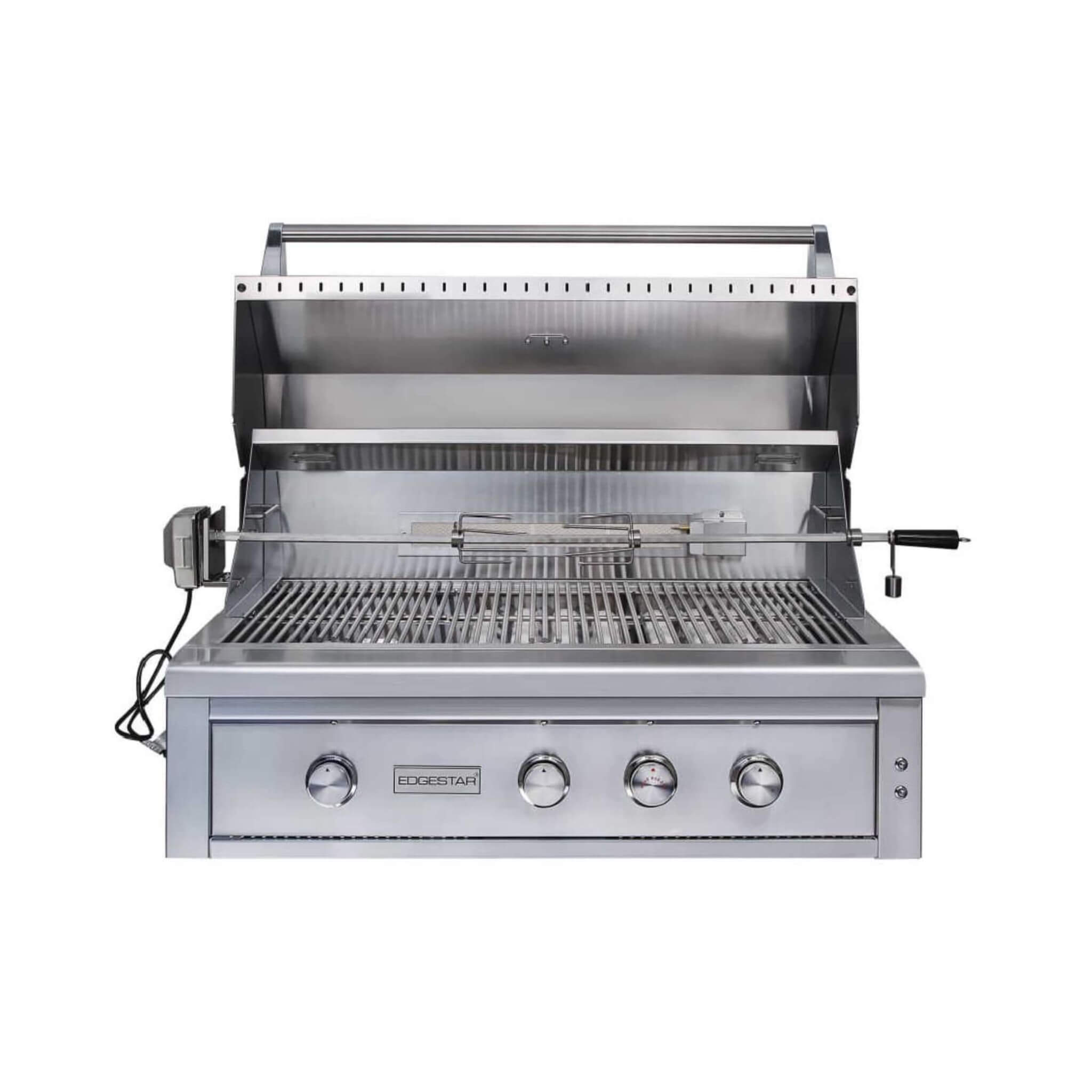 Edgestar 89K BTU 42-Inch Wide Natural Gas Freestanding Grill Cart With Rotisserie And Lighted Knobs (SAK56935)