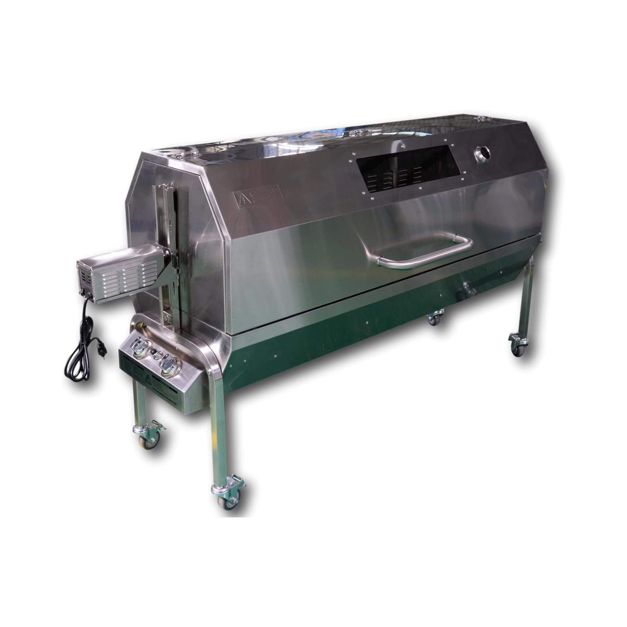 Extra-Large Stainless Steel Propane And Charcoal BBQ Rotisserie