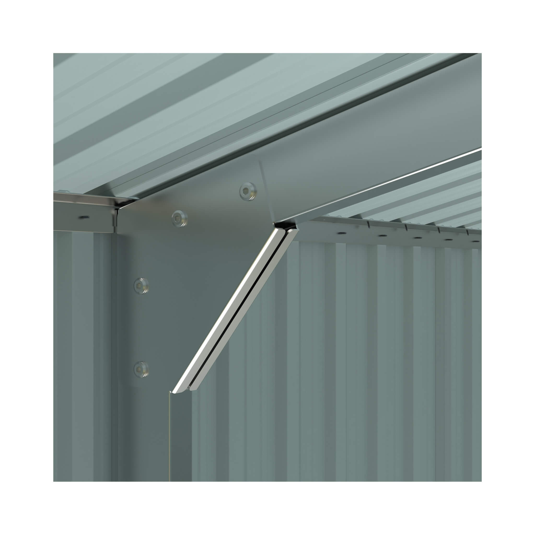 Alora Extra-Large Outdoor Galvanized Steel Outdoor Storage Shed With Skylight Roof
