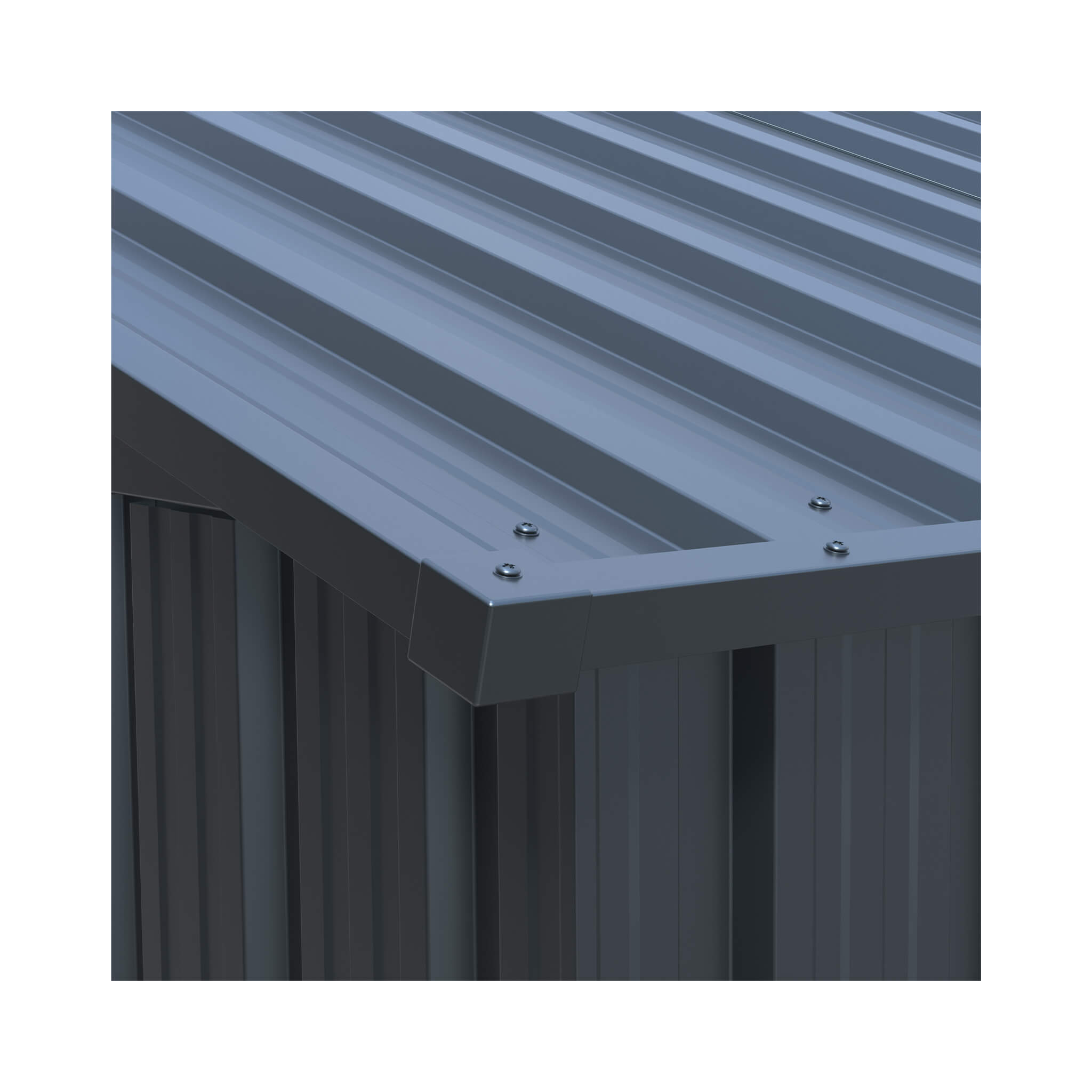 Alora Extra-Large Outdoor Galvanized Steel Outdoor Storage Shed With Skylight Roof