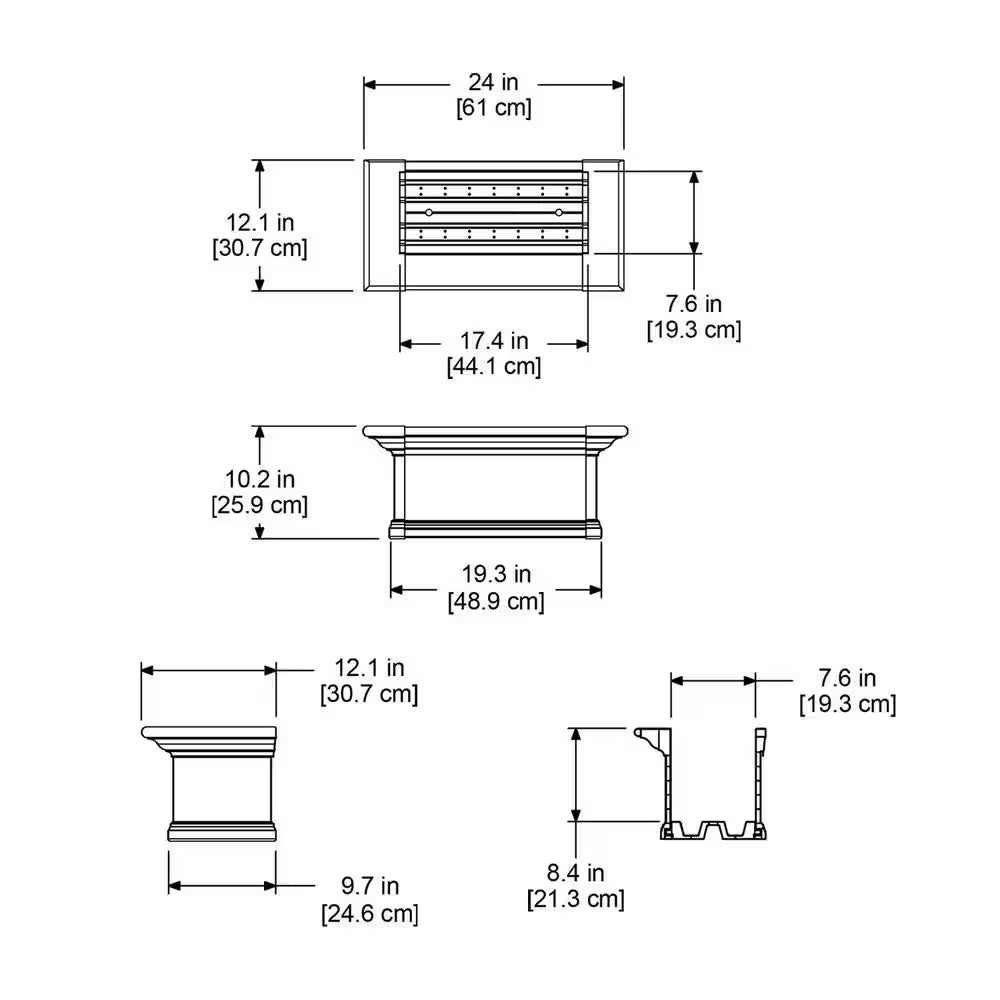 Yorkshire 24 In. X 12 In. Self Watering White Vinyl Window Box