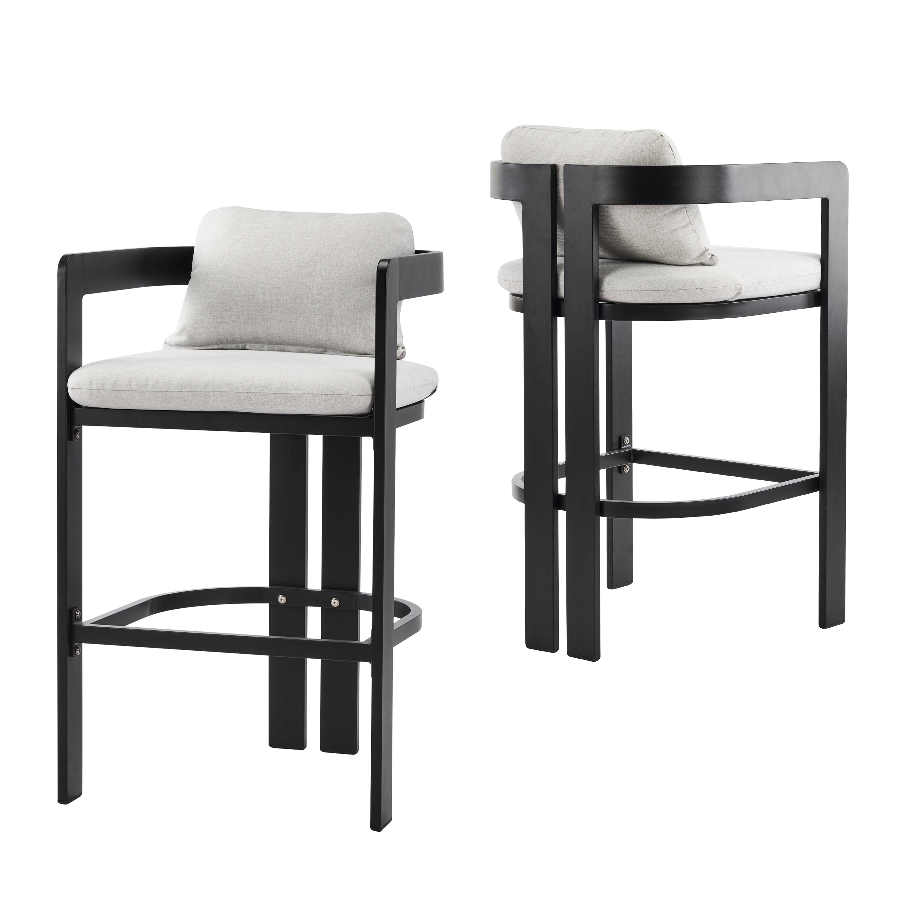 Pula Outdoor Patio Aluminum Counter Stool Set of 2
