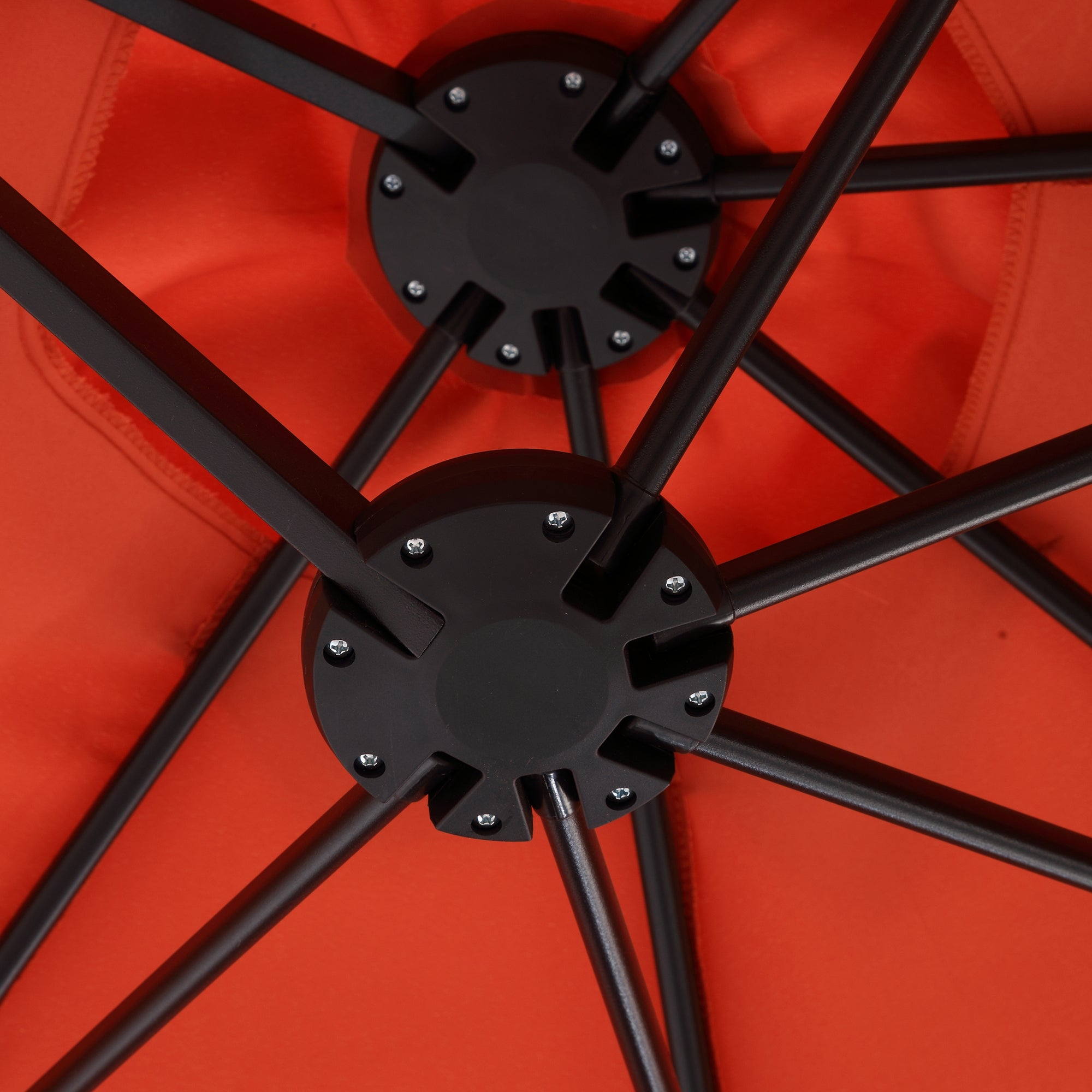 14.8 Ft Double Sided Outdoor Umbrella Rectangular Large with Crank (Orange)