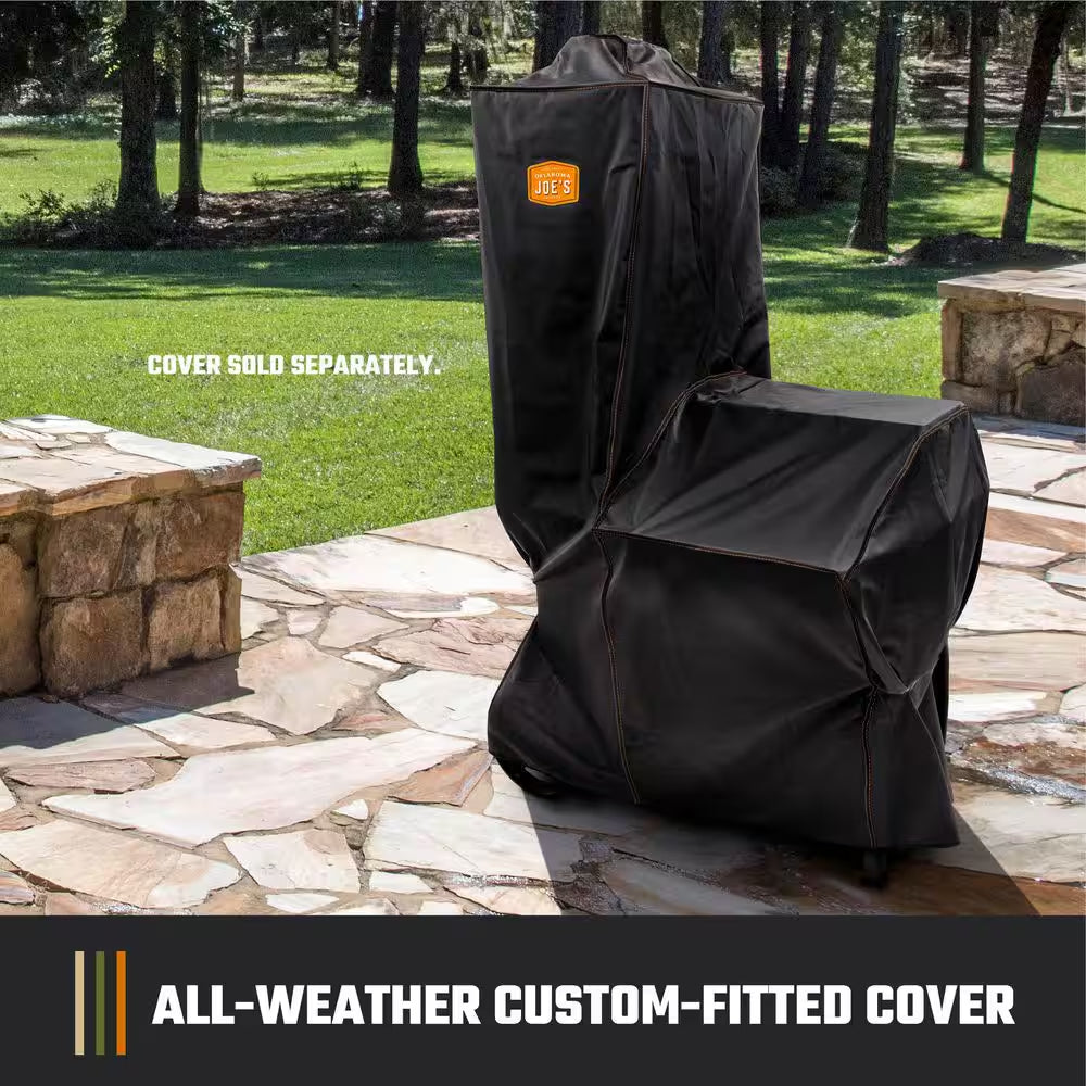 Bandera Vertical Offset Charcoal Smoker and Grill with 992 Sq. In. Cooking Area in Black