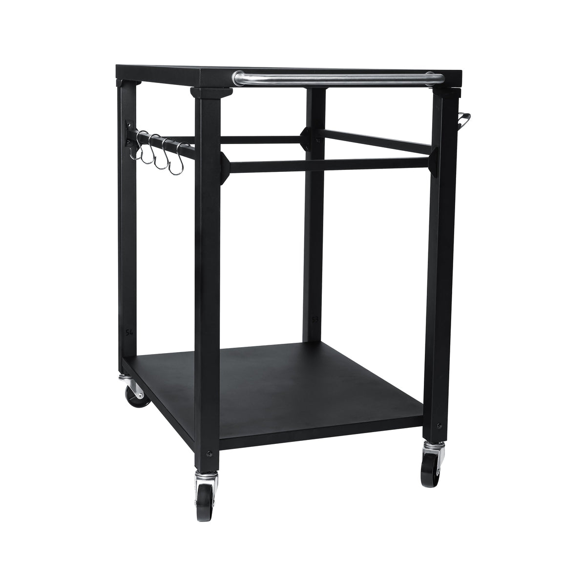 2-Tier Outdoor Grill Cart with Stainless Steel Top - Black