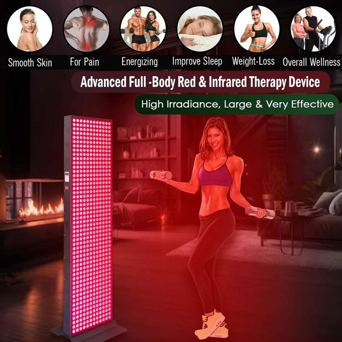 Full-Body Dual-Chip Clinical-Grade Red Light Therapy Panel