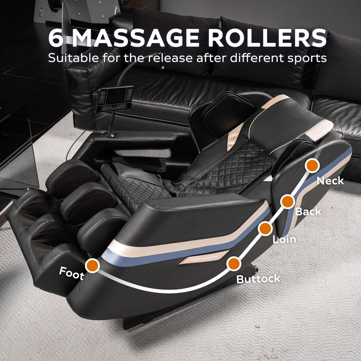 Bliss Full-Body Zero-Gravity Massage Chair Recliner With Six Massage Rollers