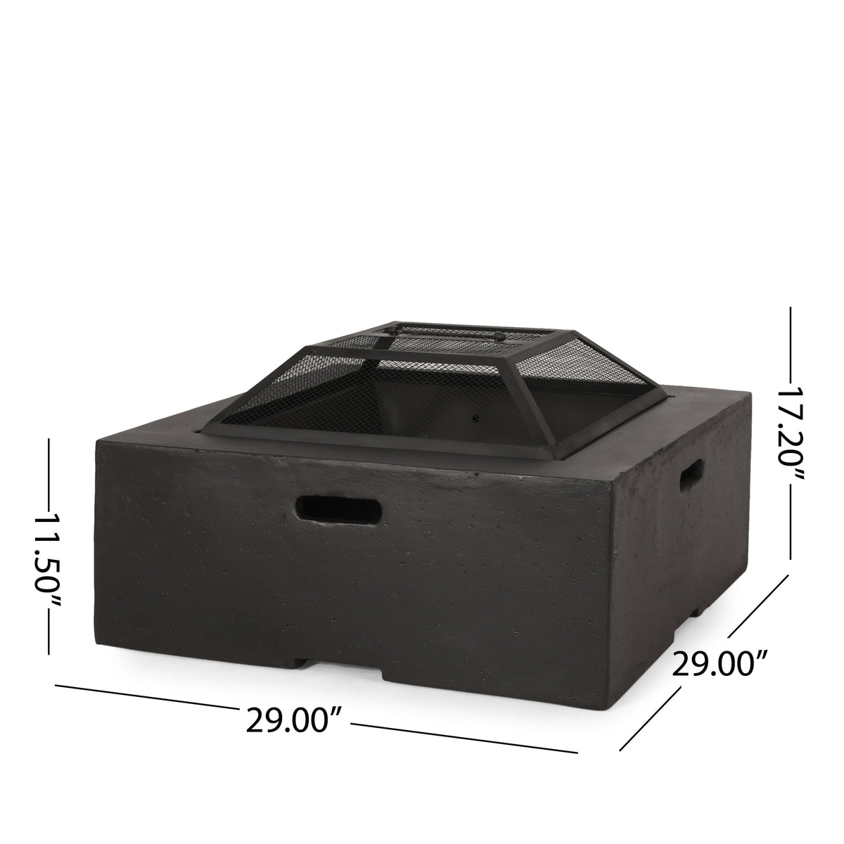 Outdoor 29" Square Wood-Burning Fire Pit