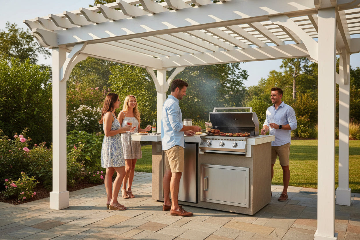 KoKoMo Mini Maui 6' Outdoor Kitchen Island – Compact BBQ Station with Seating