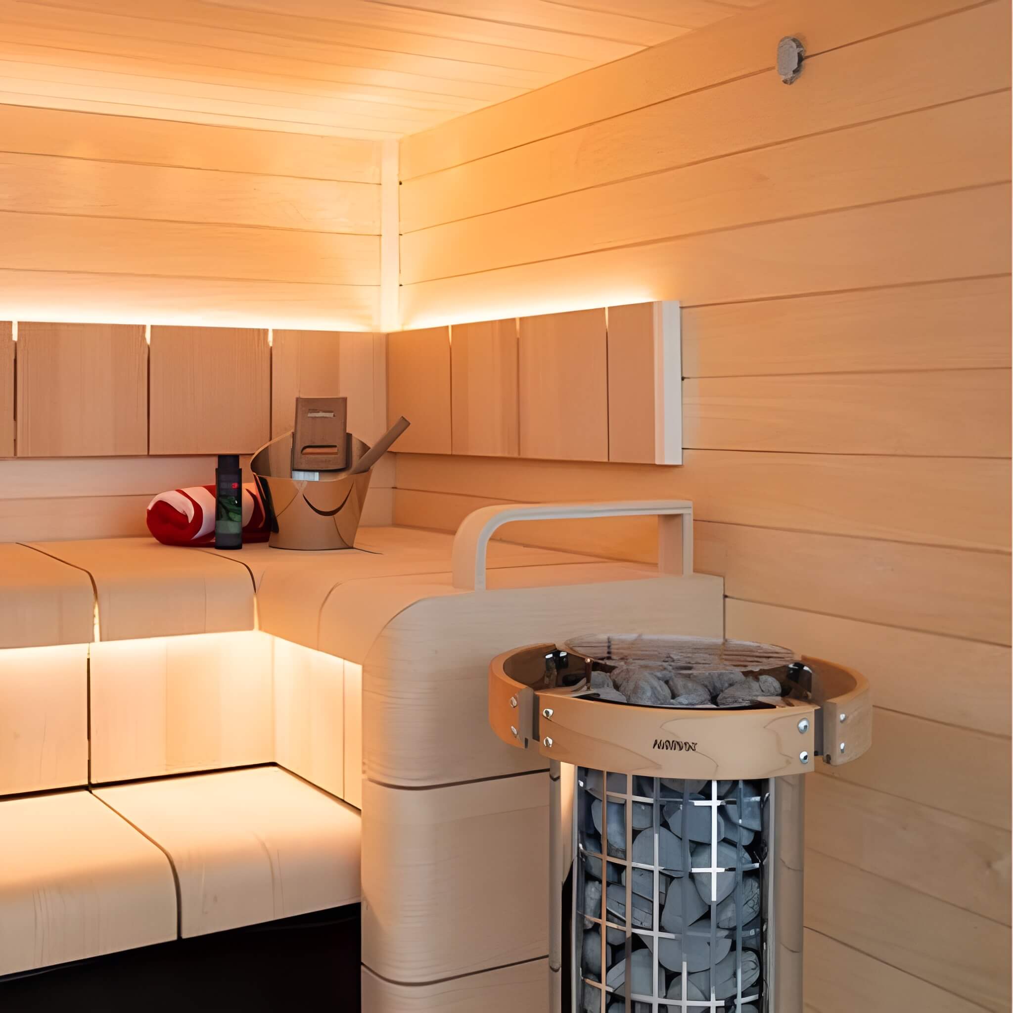 Harvia Cilindro Modern Steel Pillar Style Sauna Heater W/ Sauna Stones [PC60/80/90] (SAK84937)