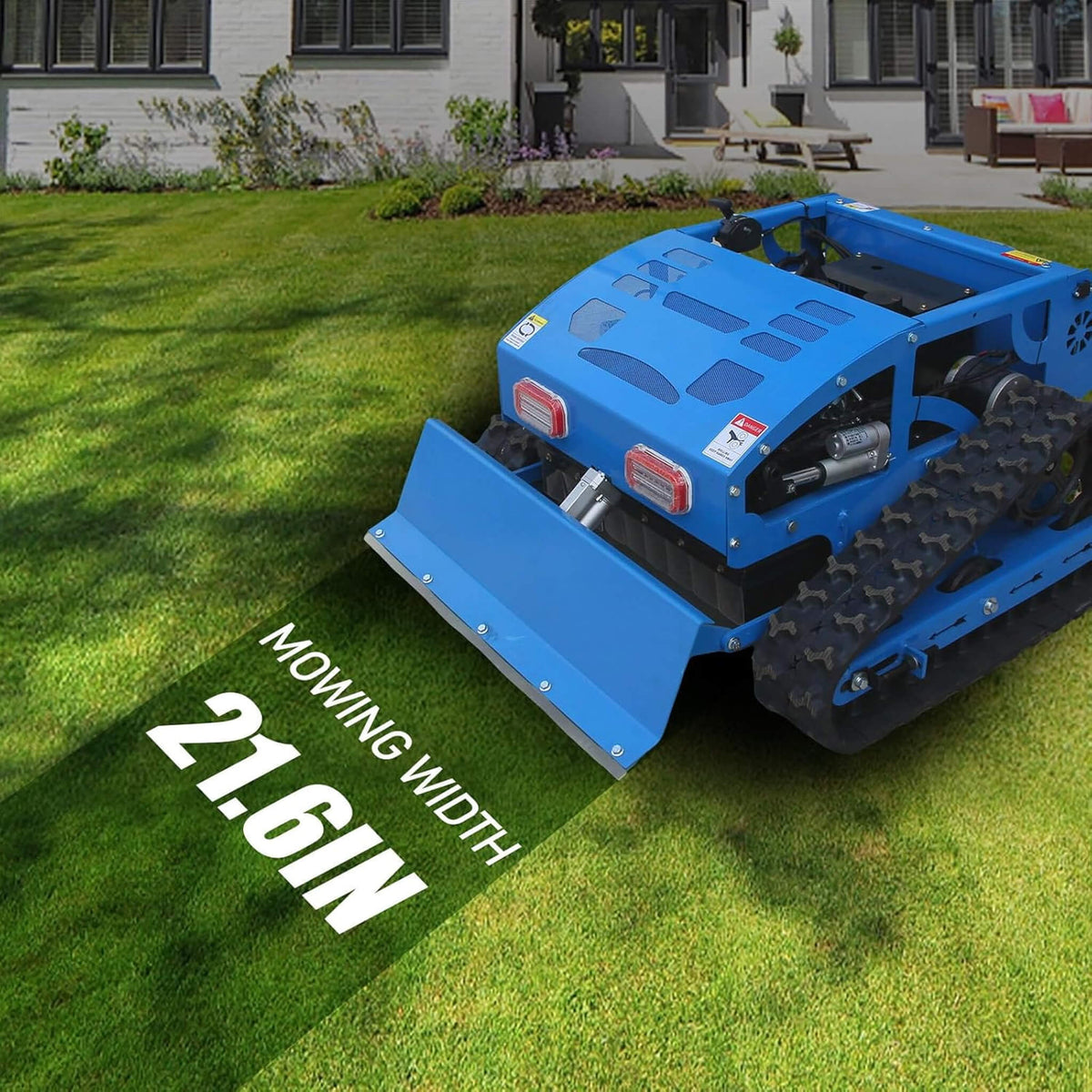 Heavy-Duty 21-Inch 9HP Commercial Remote-Controlled Robotic Lawn Mower With Tracks And Plow