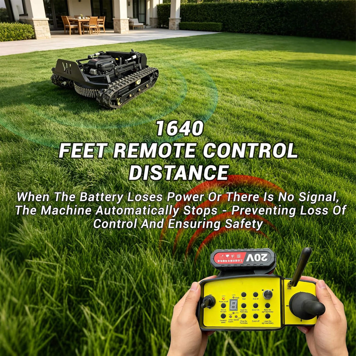 Heavy-Duty 23HP Remote-Controlled Track Mower With 35-Inch Deck