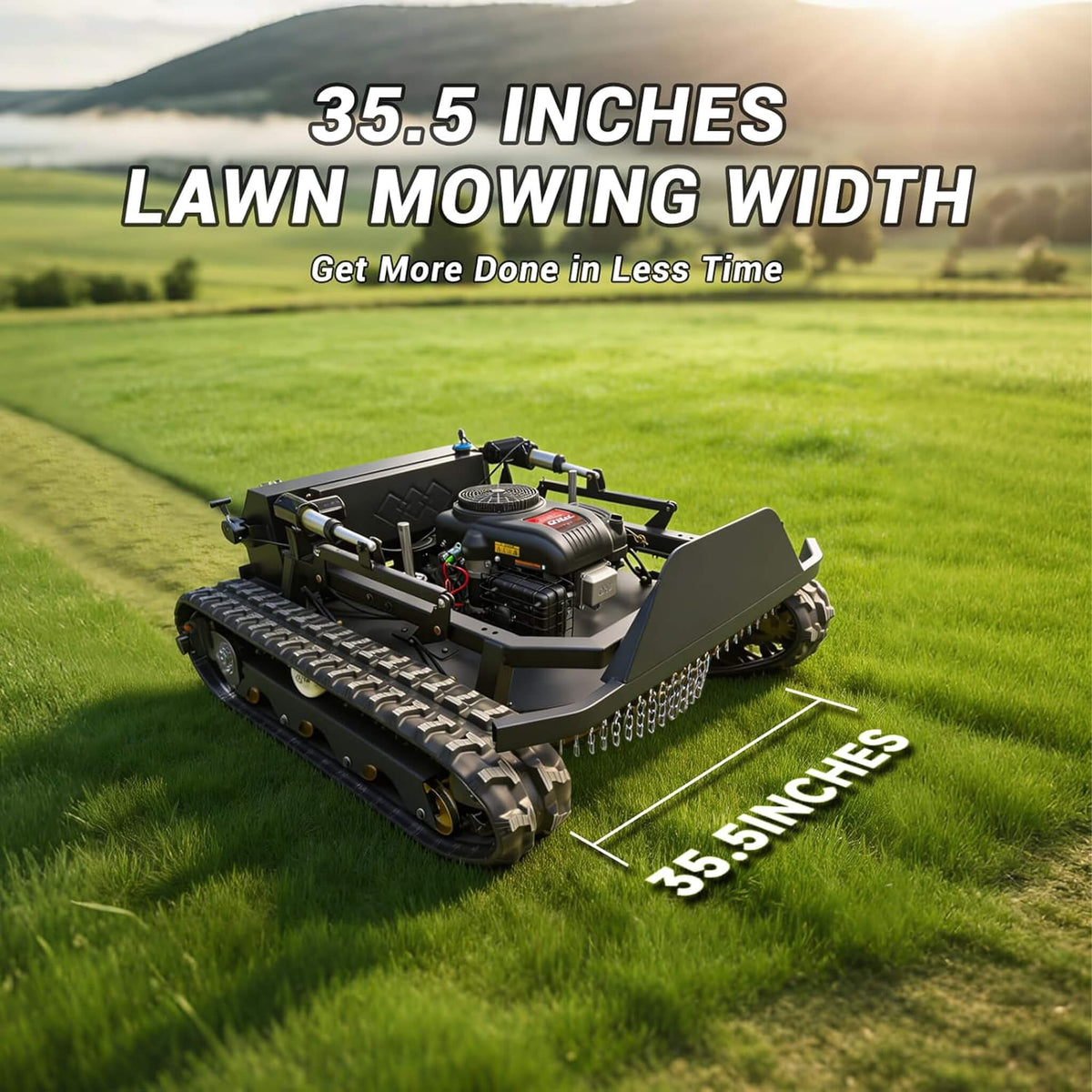 Heavy-Duty 23HP Remote-Controlled Track Mower With 35-Inch Deck