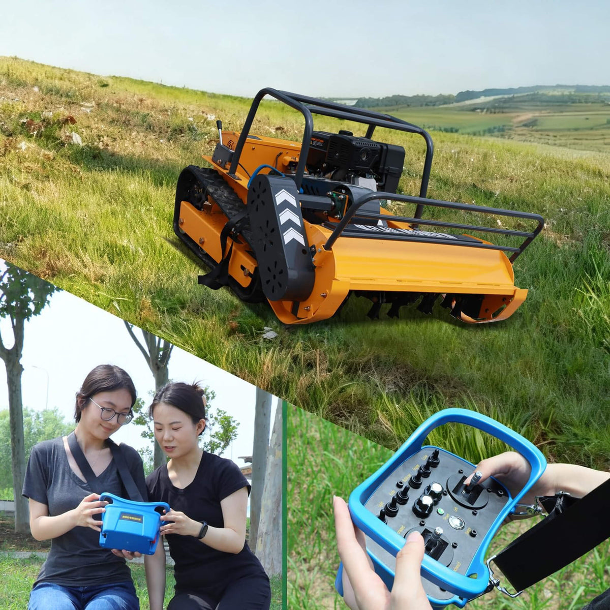 Heavy-Duty 459CC Commercial Remote-Controlled Hybrid Mower