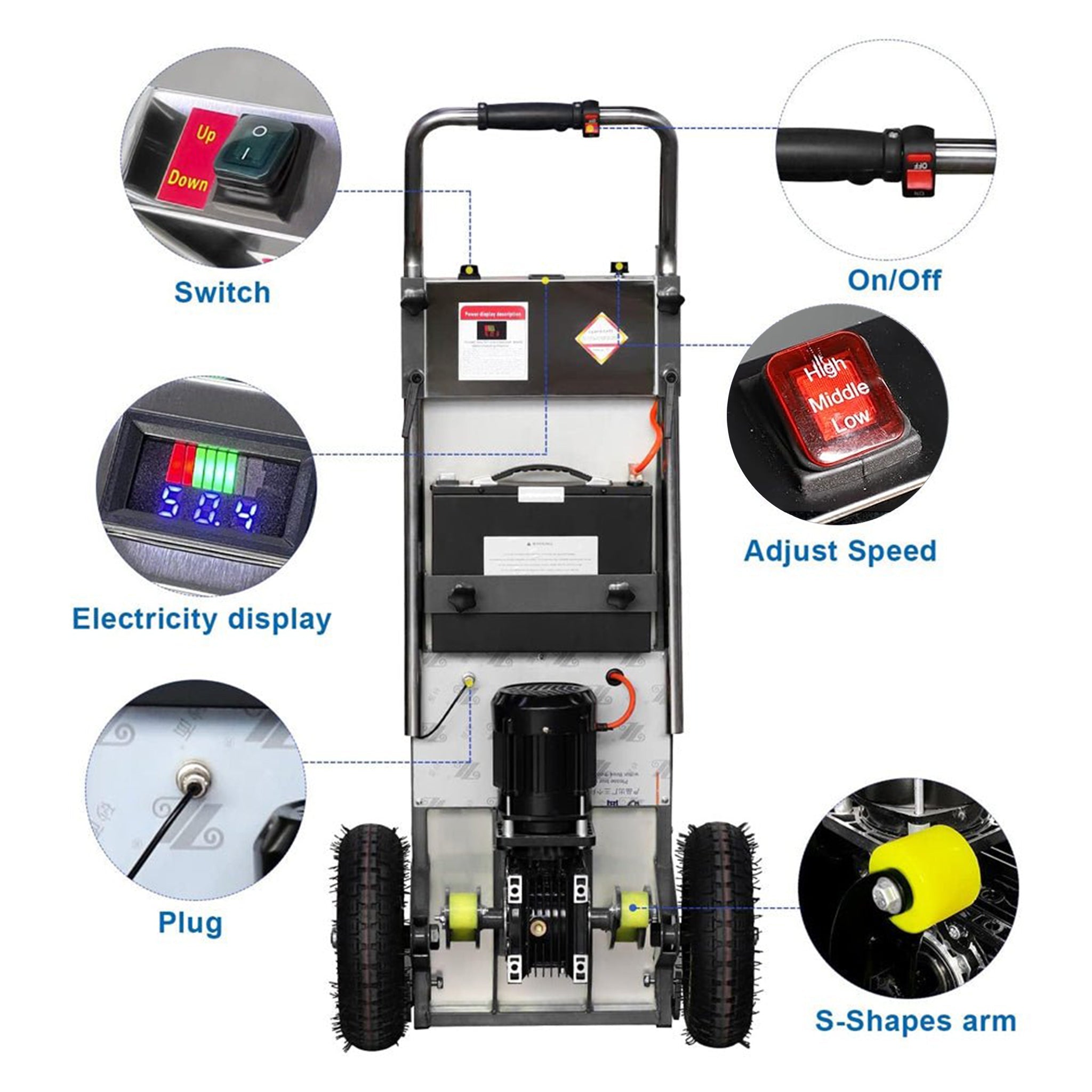 Heavy-Duty 880LBS Electric Motorized Stair Climbing Hand Truck Dolly
