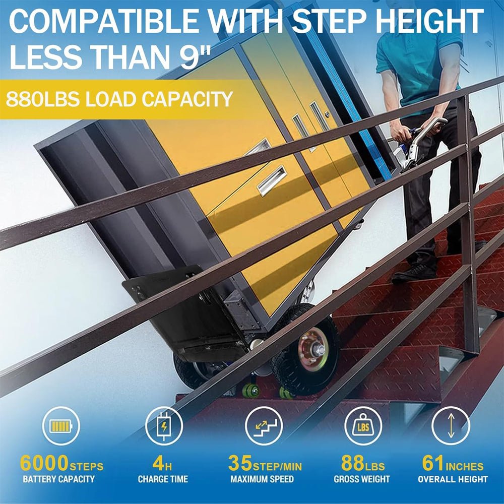 Heavy-Duty 880LBS Electric Motorized Stair Climbing Hand Truck Dolly