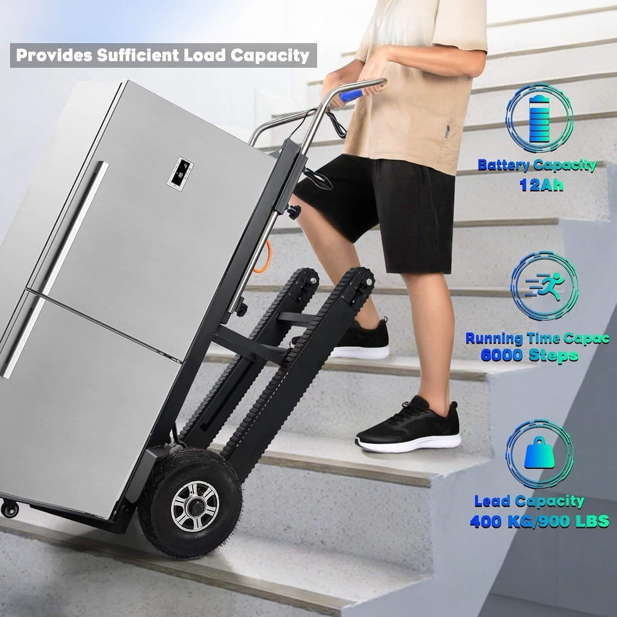 Heavy-Duty 900LBS Electric Motorized Stair Climbing Dolly