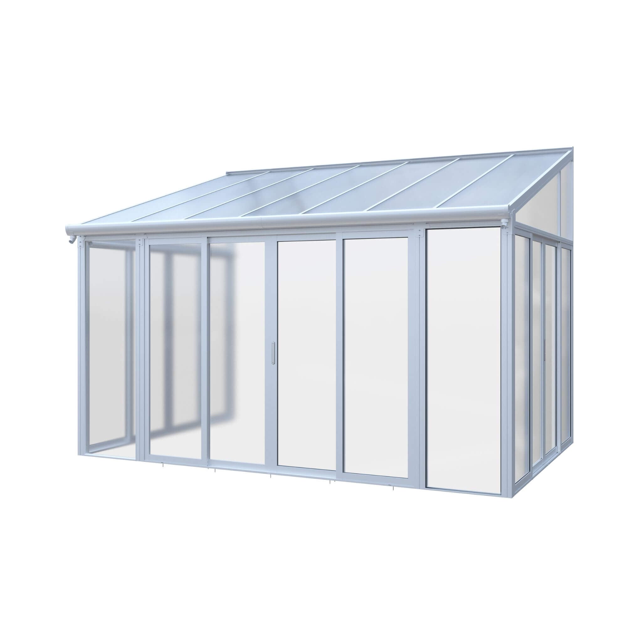 [10X14FT] Heavy-Duty All-Season Aluminum Alloy Patio Sunroom With 3 Lockable Sliding Doors (SAK62713)