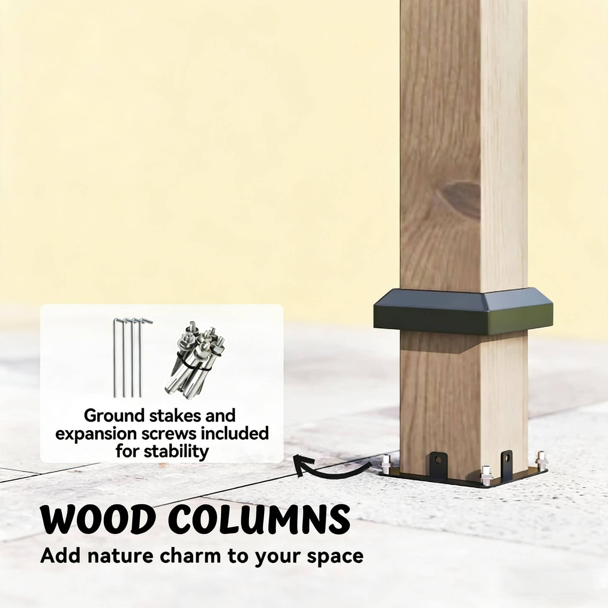 Alora Heavy-Duty Fir Wood Hardtop Gazebo With Galvanized Steel Roof And Ceiling Hooks [08X10]