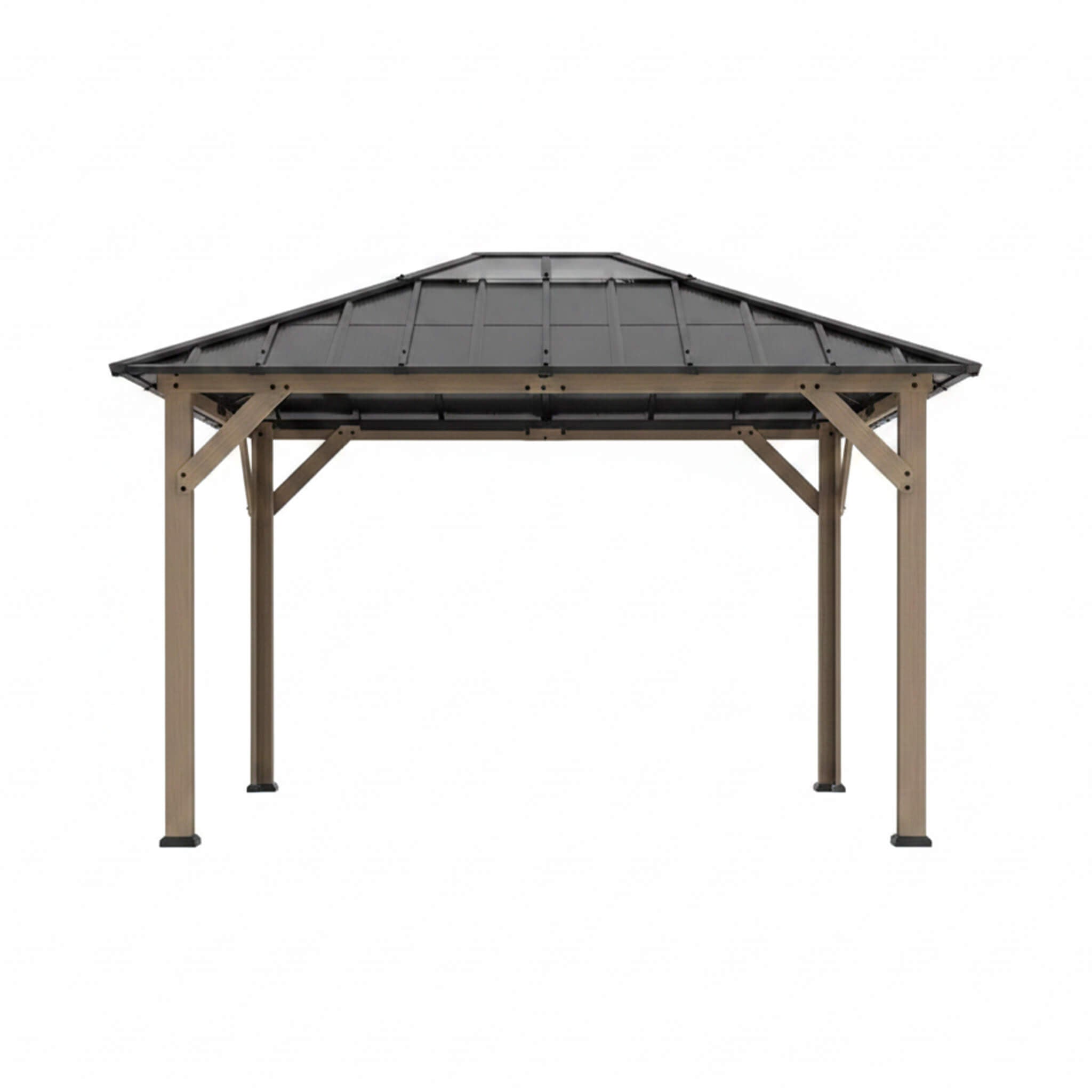 Alora Heavy-Duty Fir Wood Hardtop Gazebo With Galvanized Steel Roof And Ceiling Hooks [08X10]
