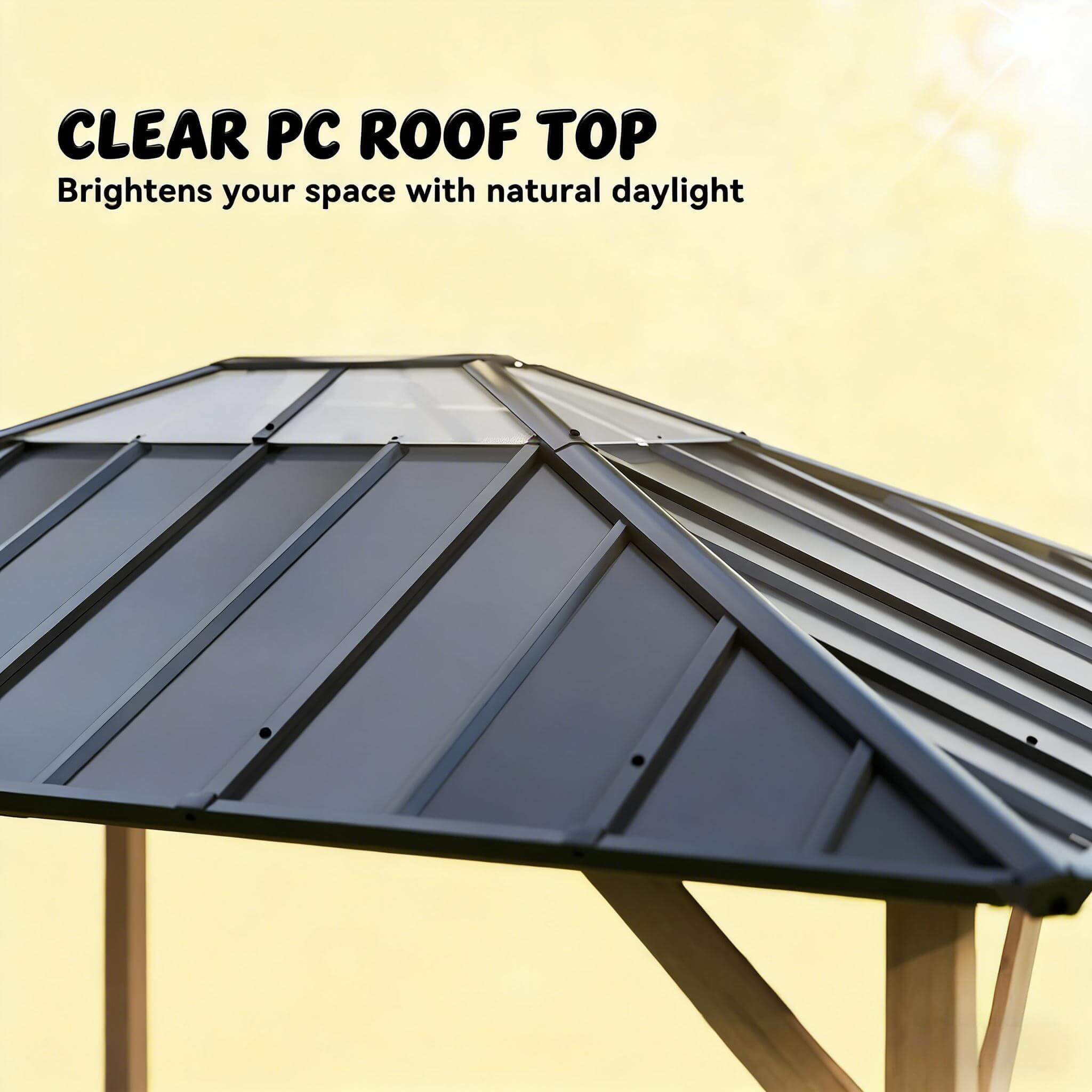Alora Heavy-Duty Fir Wood Hardtop Gazebo With Galvanized Steel Roof And Ceiling Hooks [08X10]