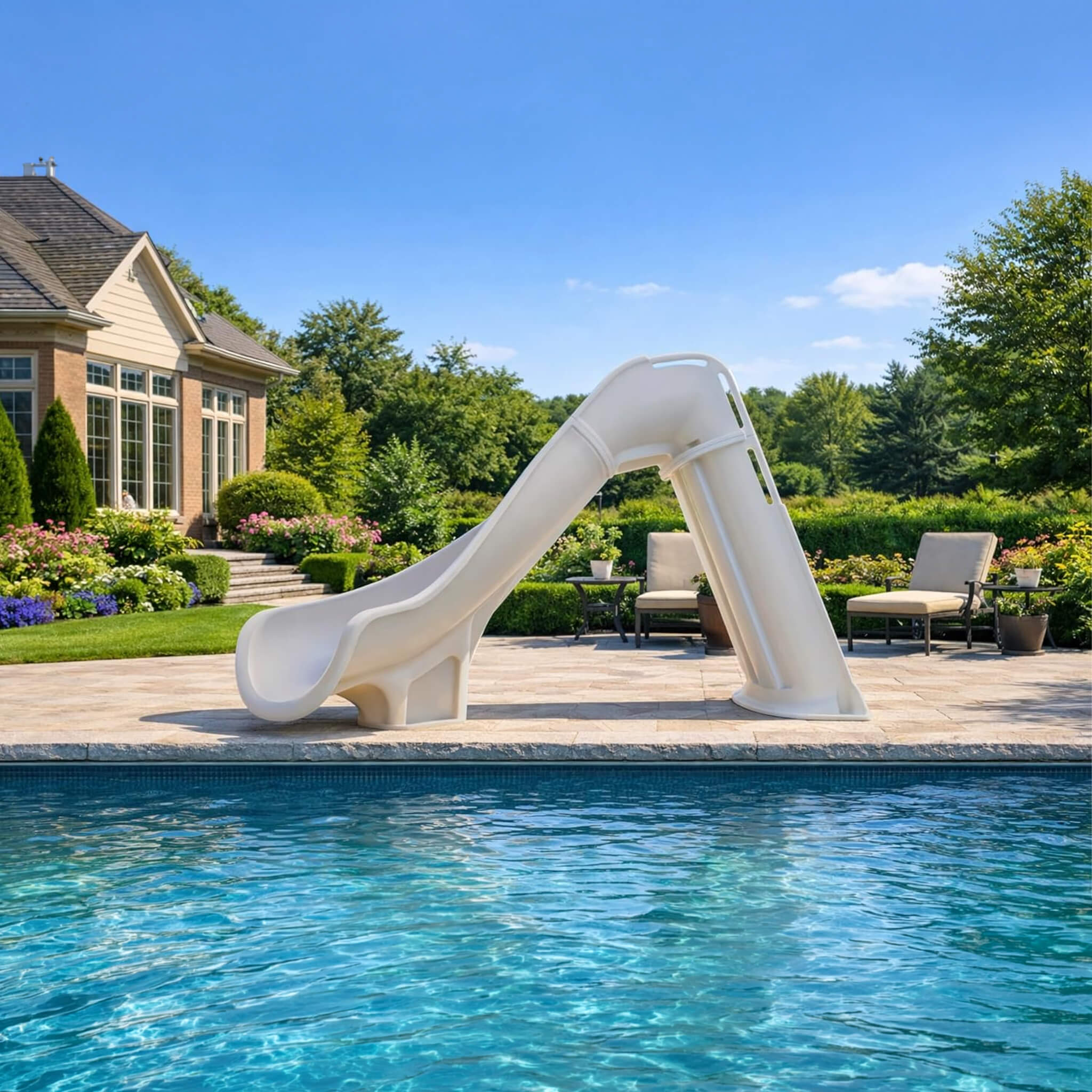 Heavy-Duty Commercial Reinforced Leak-Proof Waterslide With Handrails