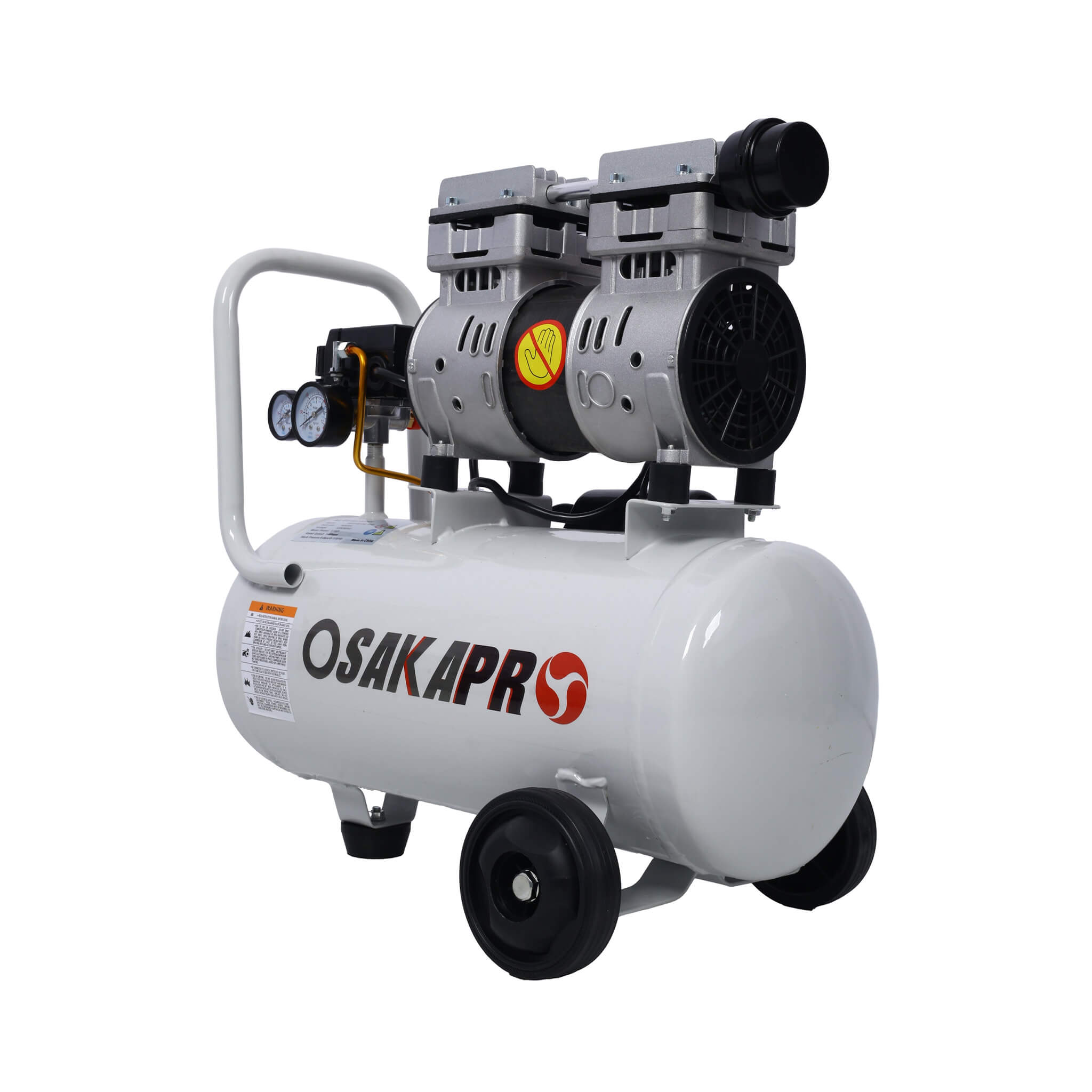 Heavy Duty 1.5/2.5HP Silent Oil-Free Portable Air Compressor With Wheels And Auto Drain