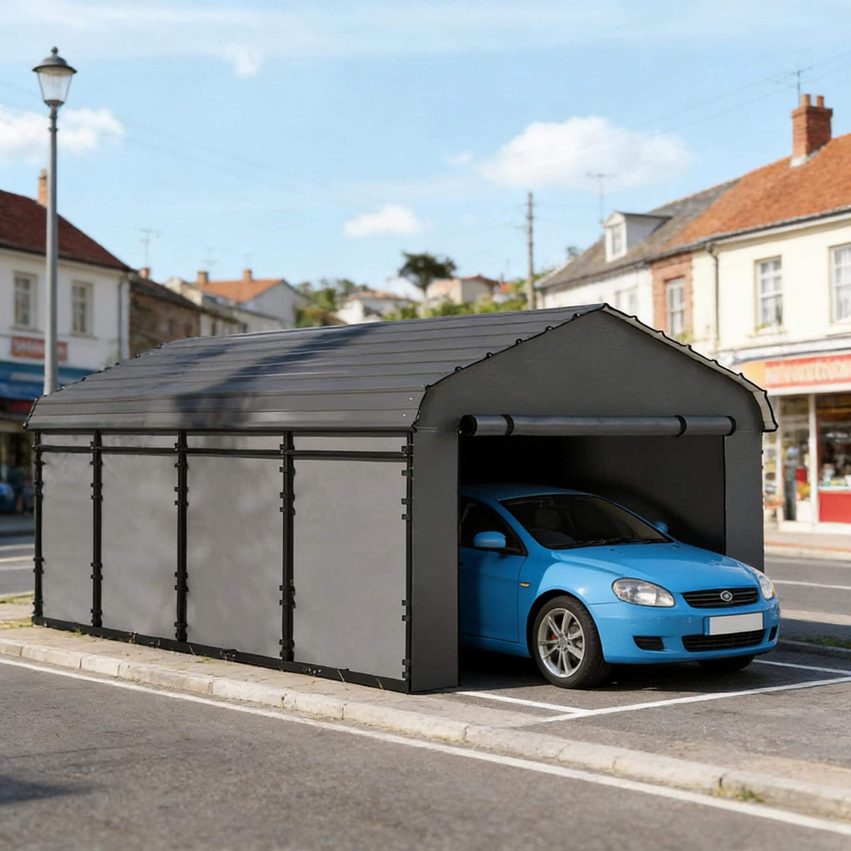 Heavy-Duty Outdoor Weather-Resistant Metal Carport Canopy