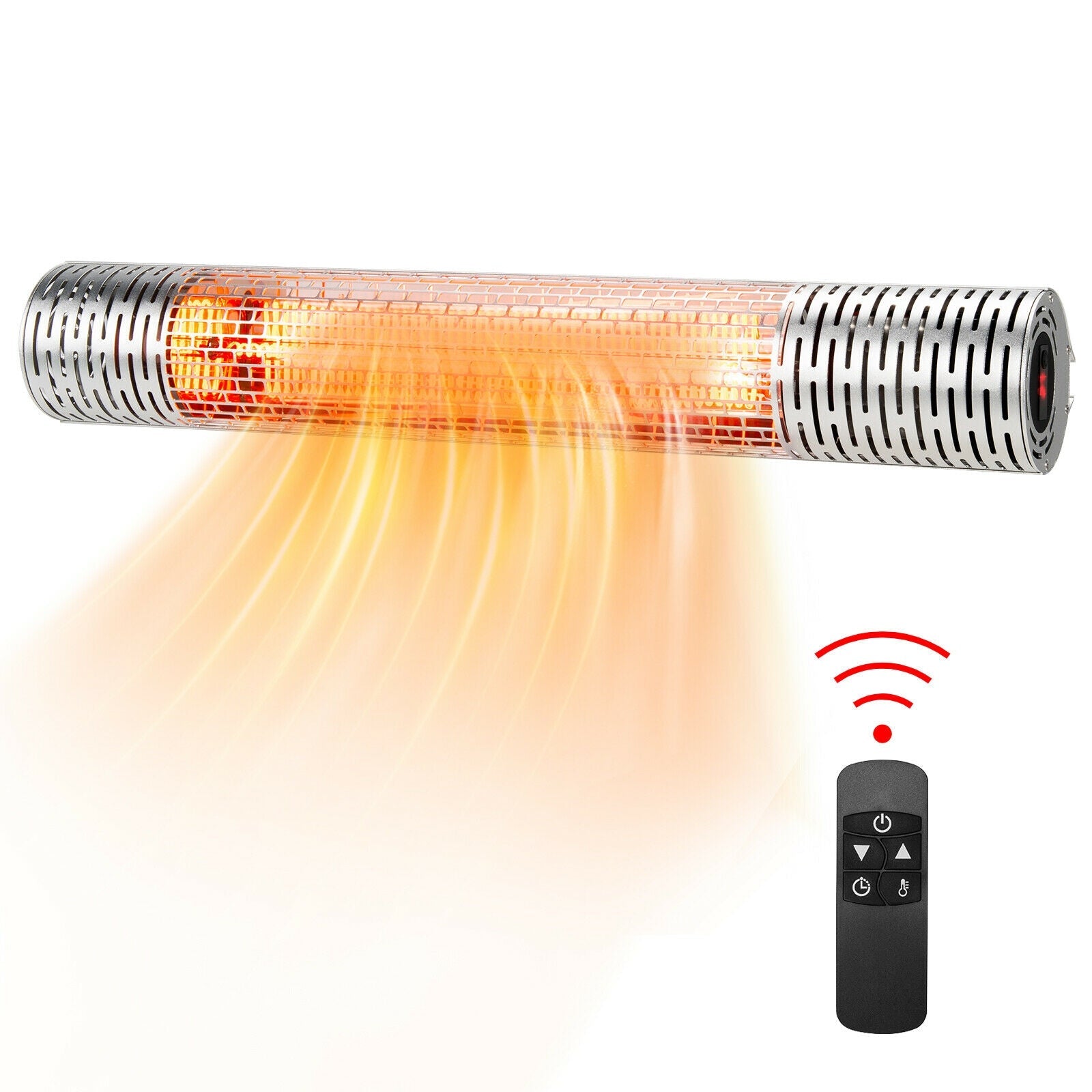 1500W Indoorand Outdoor Electric Heater with 2 Power Settings -Silver