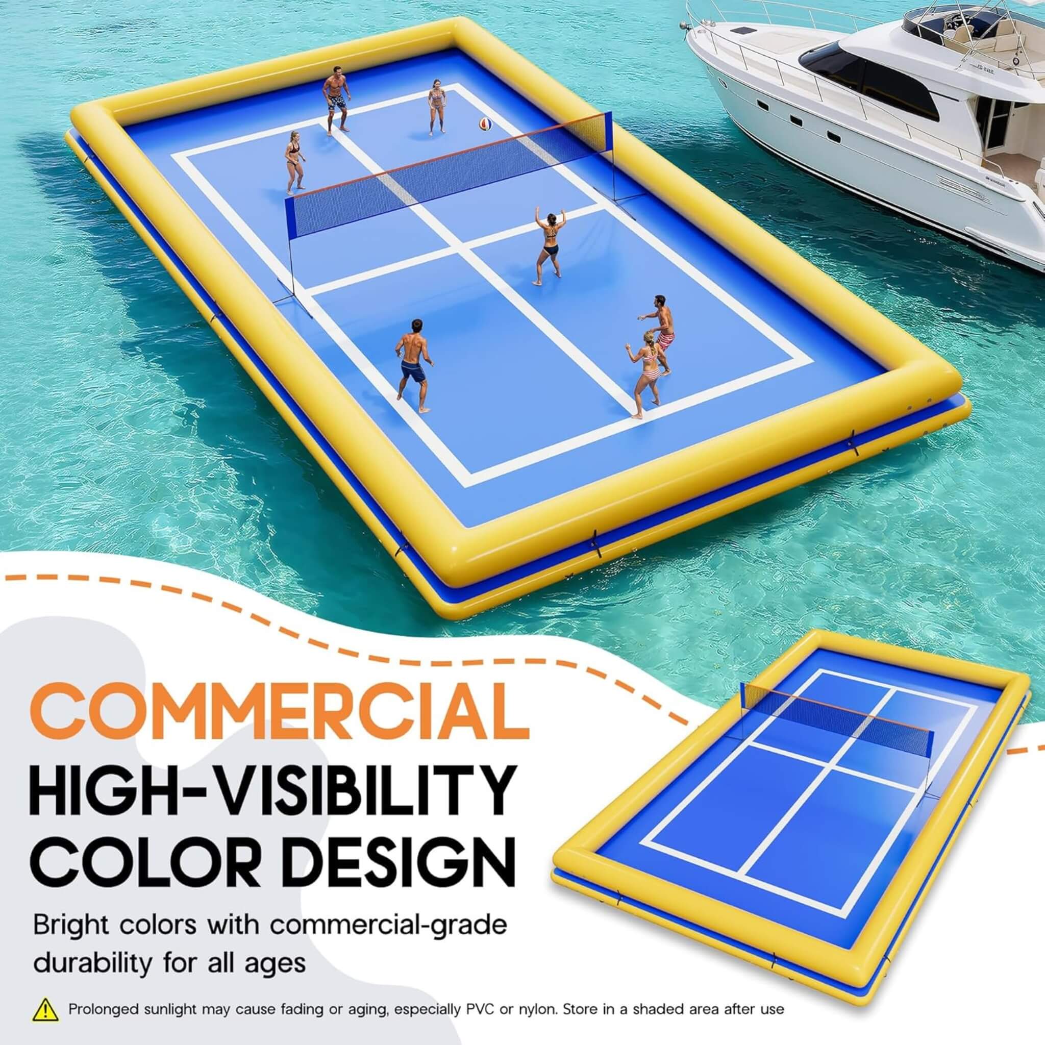 Inflatable Commercial Floating Pickleball And Volleyball Court With Net [26X46FT]